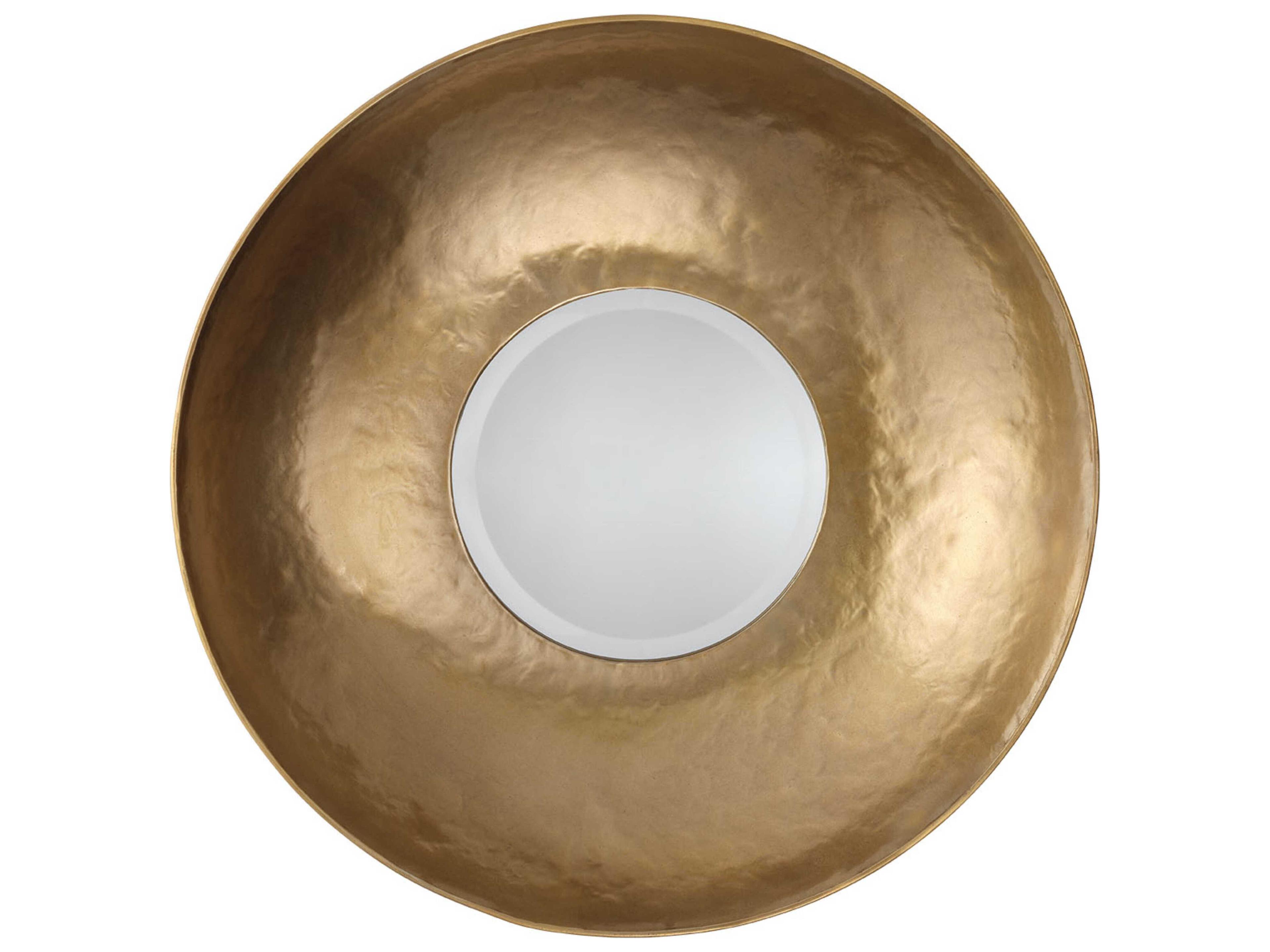 Jamie Young Theia Hammered Gold Round Wall Mirror