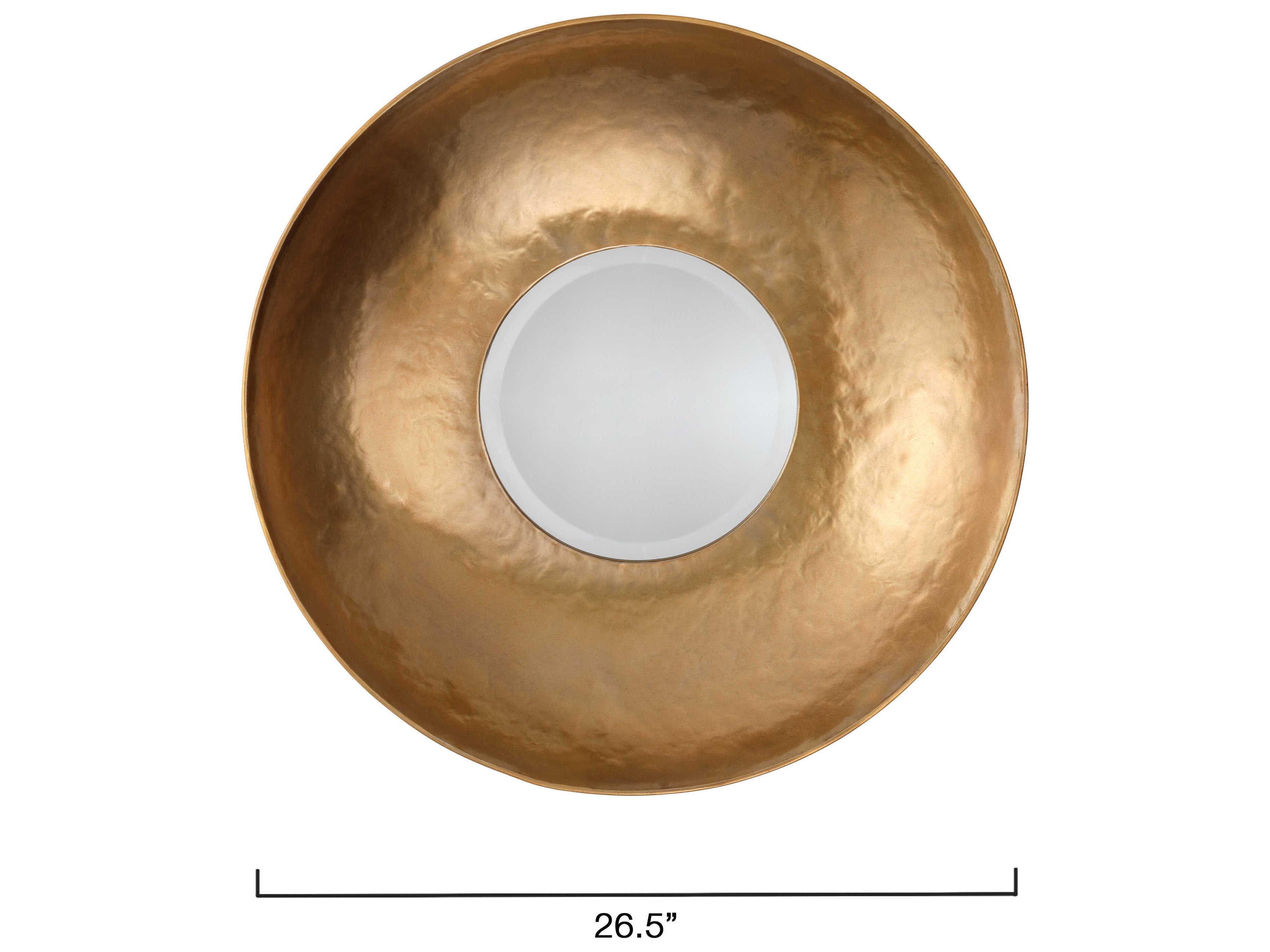 Jamie Young Theia Hammered Gold Round Wall Mirror