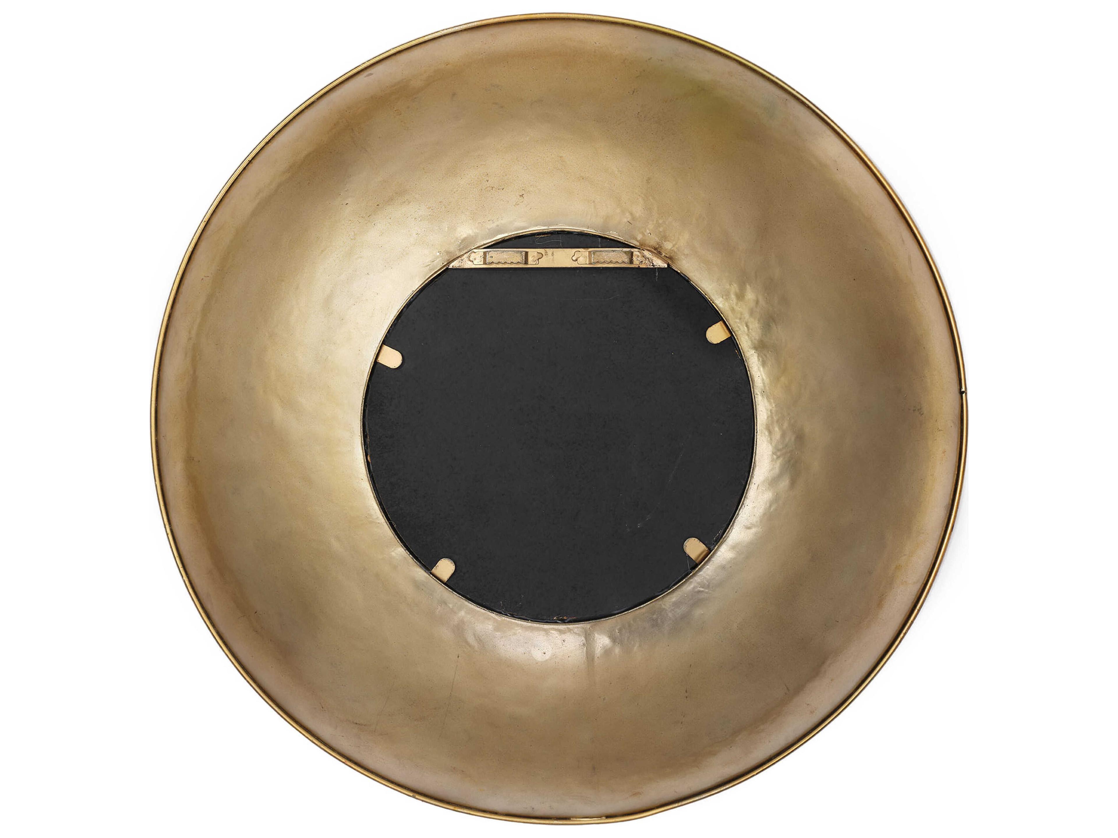 Jamie Young Theia Hammered Gold Round Wall Mirror