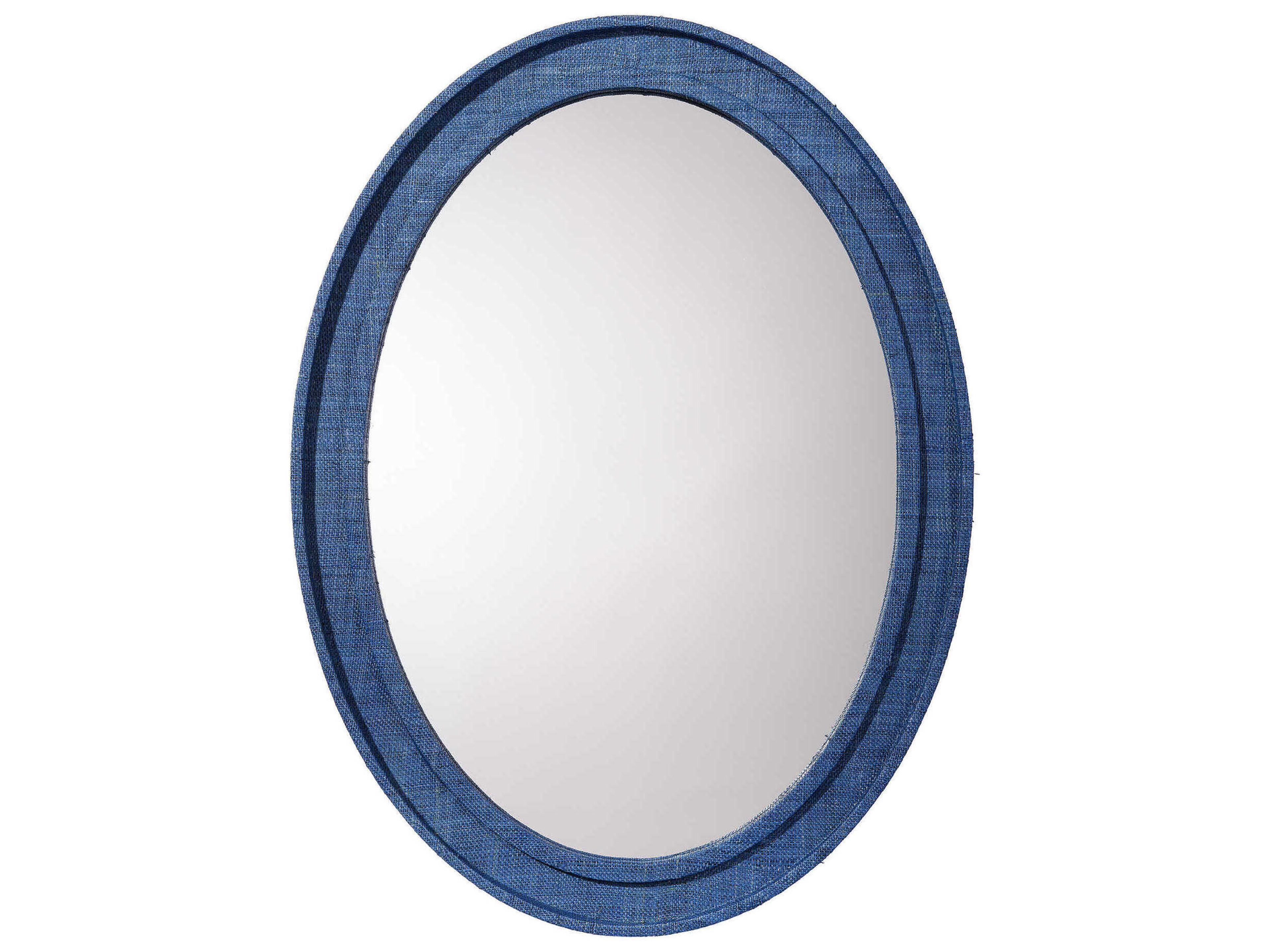 Valley Raffia Indigo Oval Wall Mirror