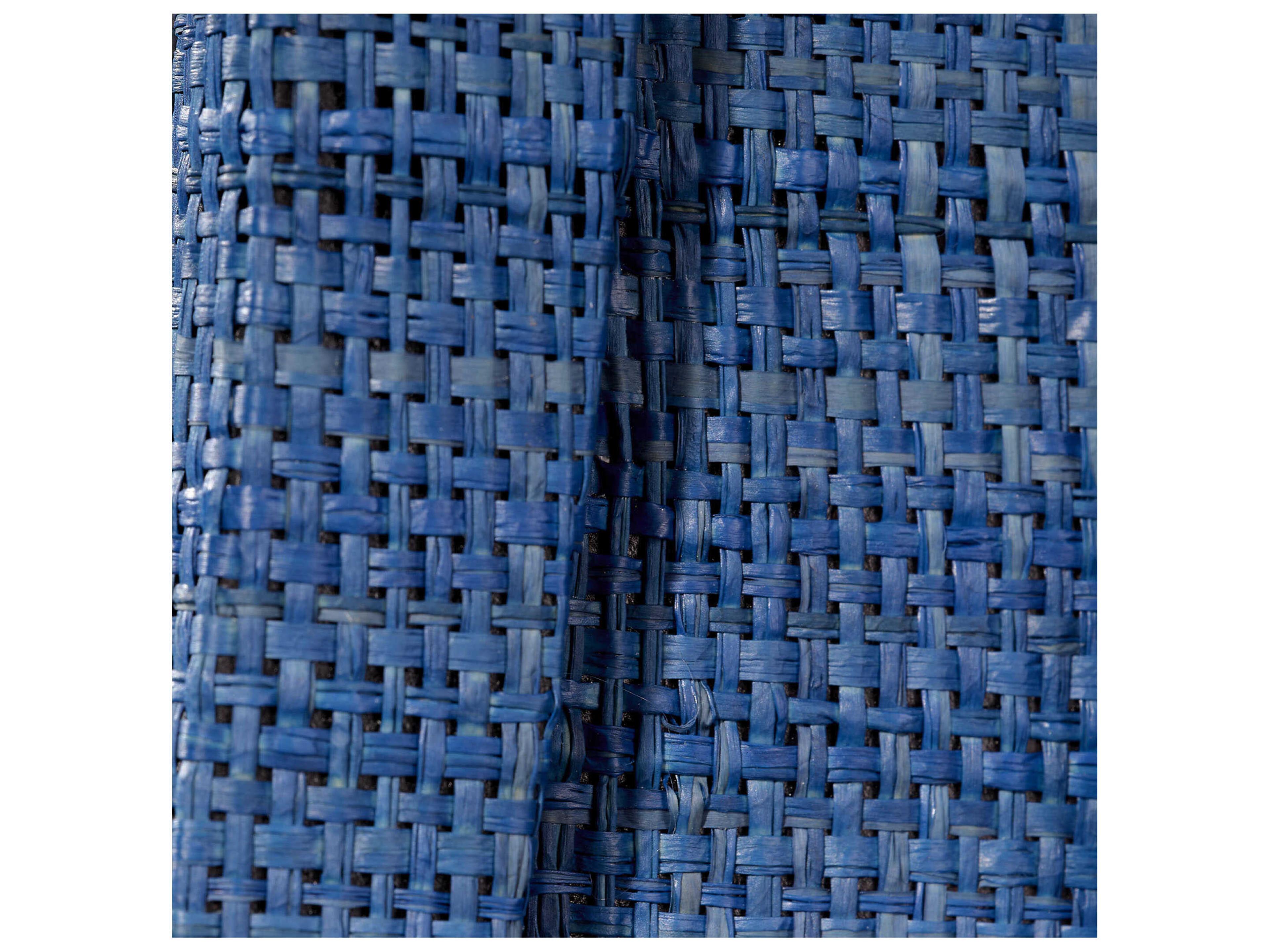 Jamie Young Valley Raffia Indigo Oval Wall Mirror