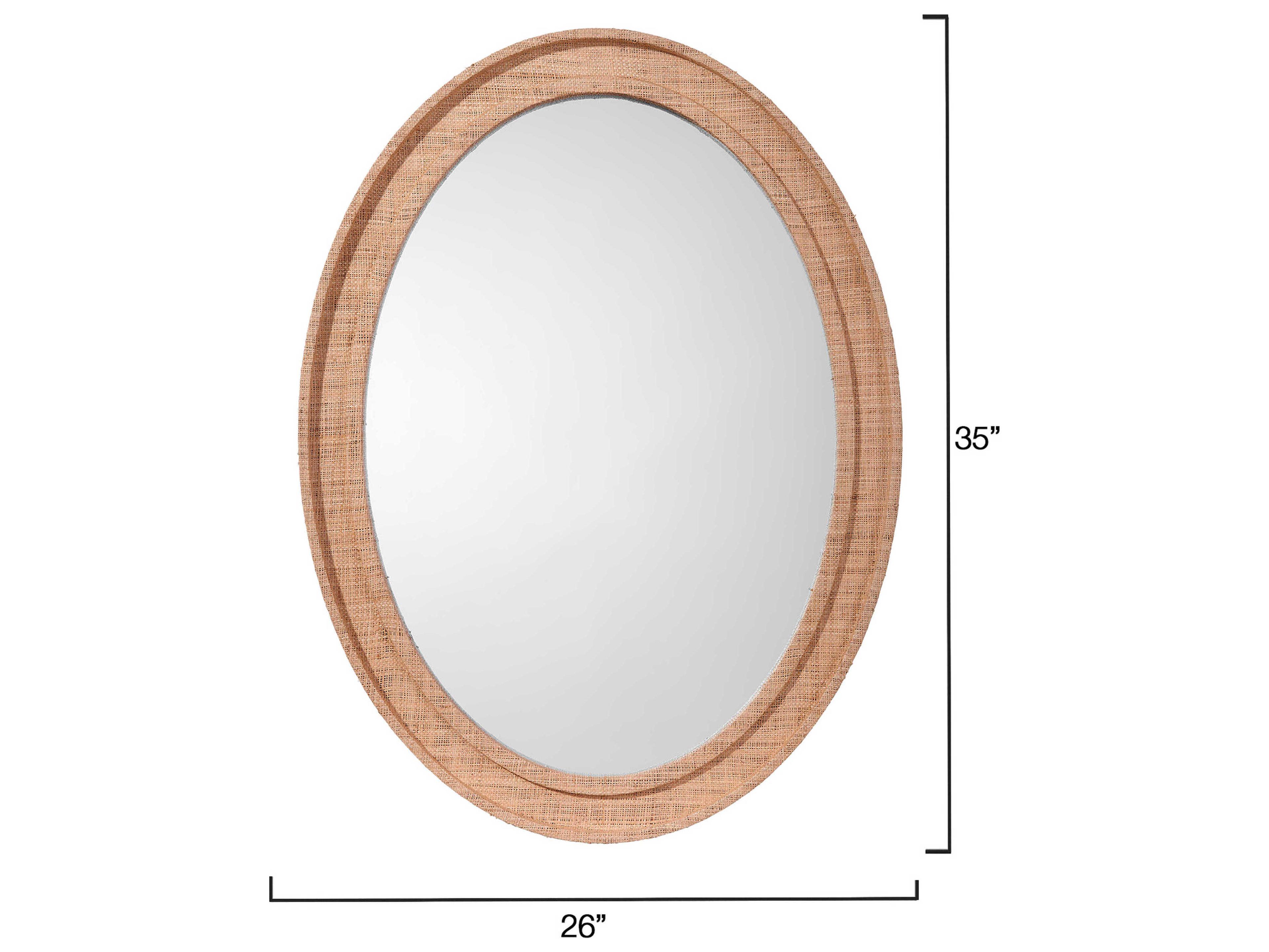 Jamie Young Valley Raffia Natural Oval Wall Mirror
