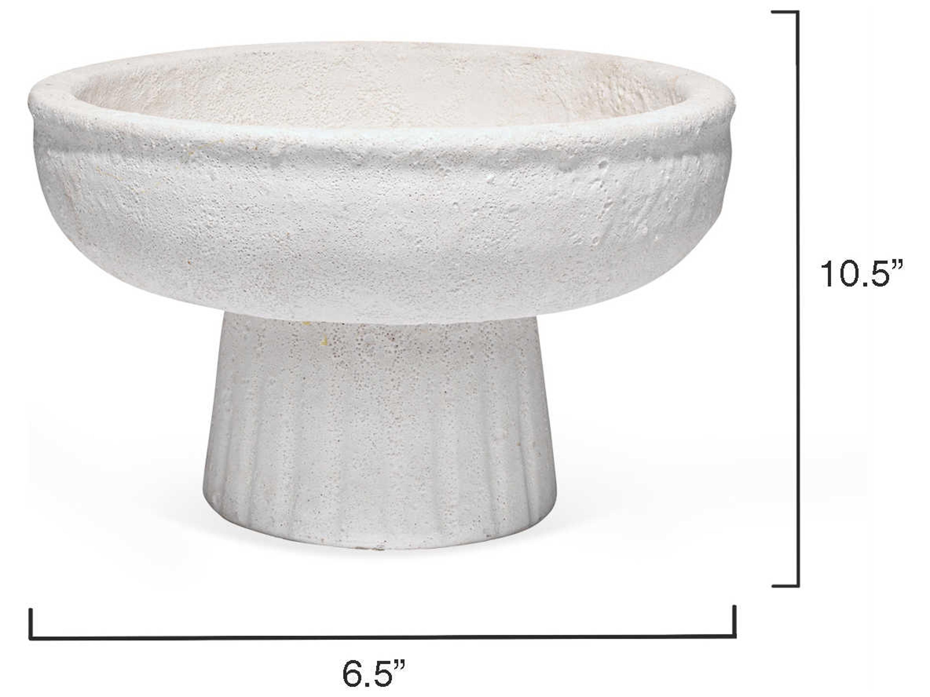 Jamie Young Aegean Matte White Small Pedestal Bowl