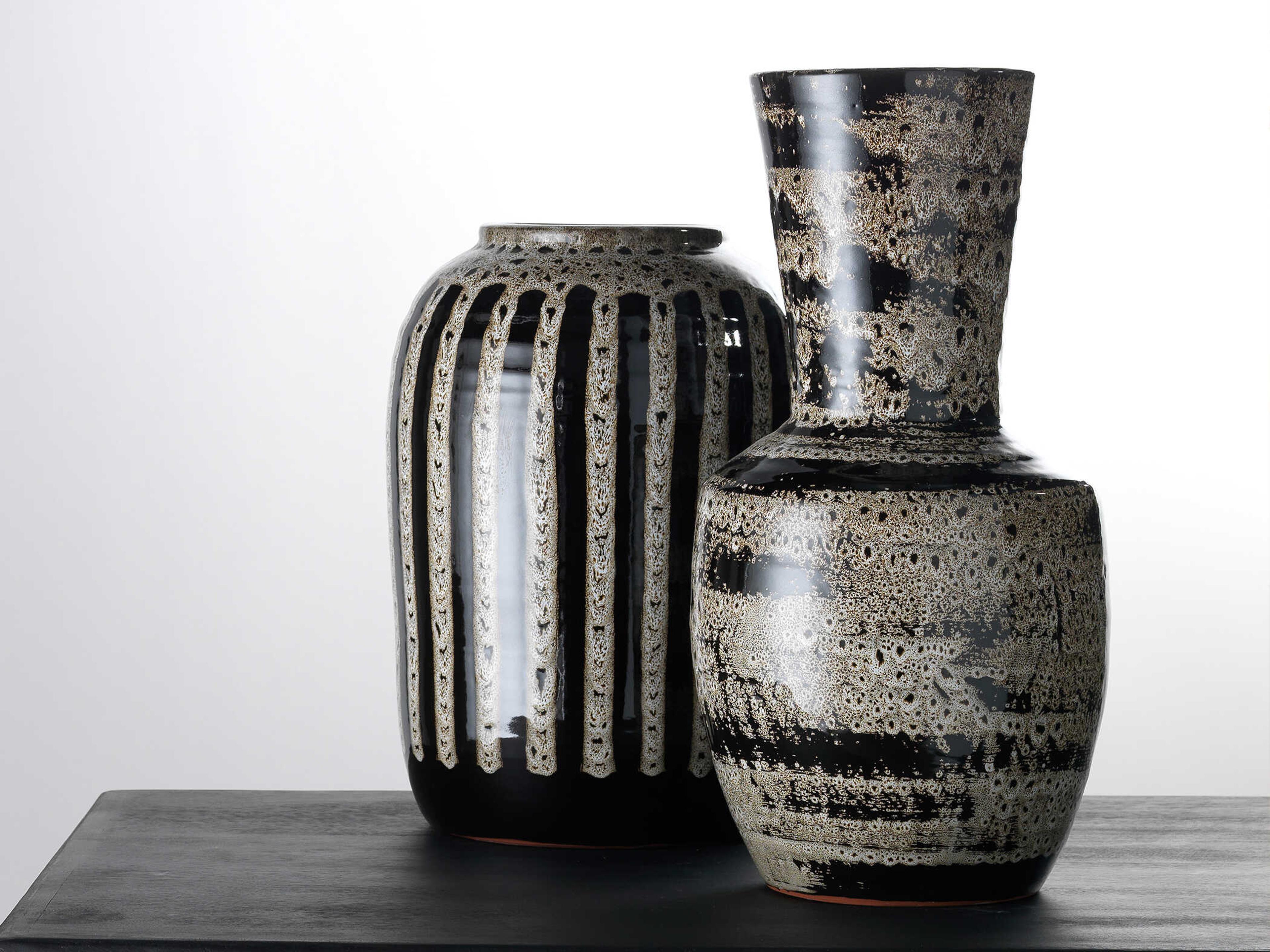 Jamie Young Beige / Black Vase