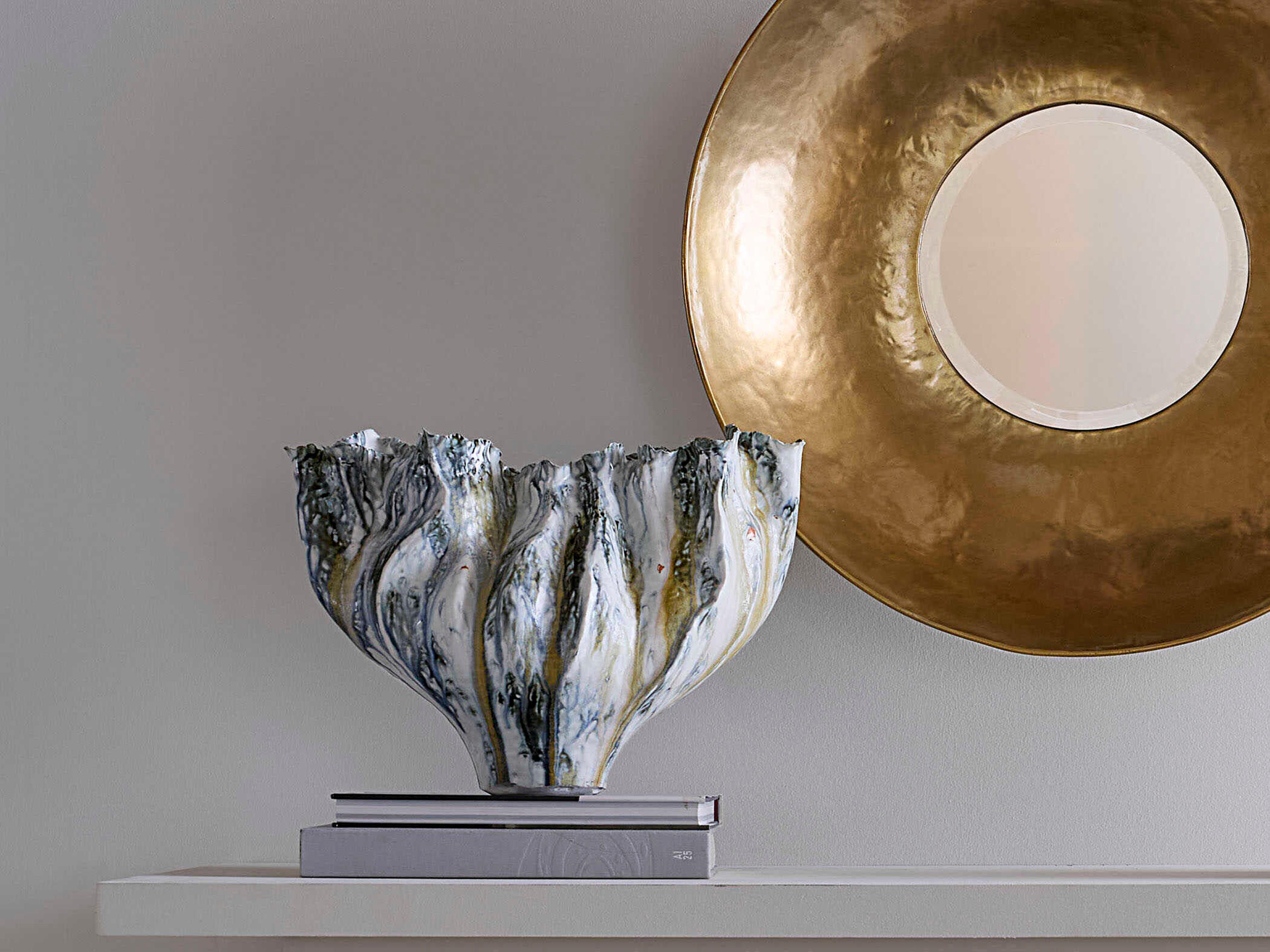 Jamie Young Beluga Reactive Blue Glaze Vase