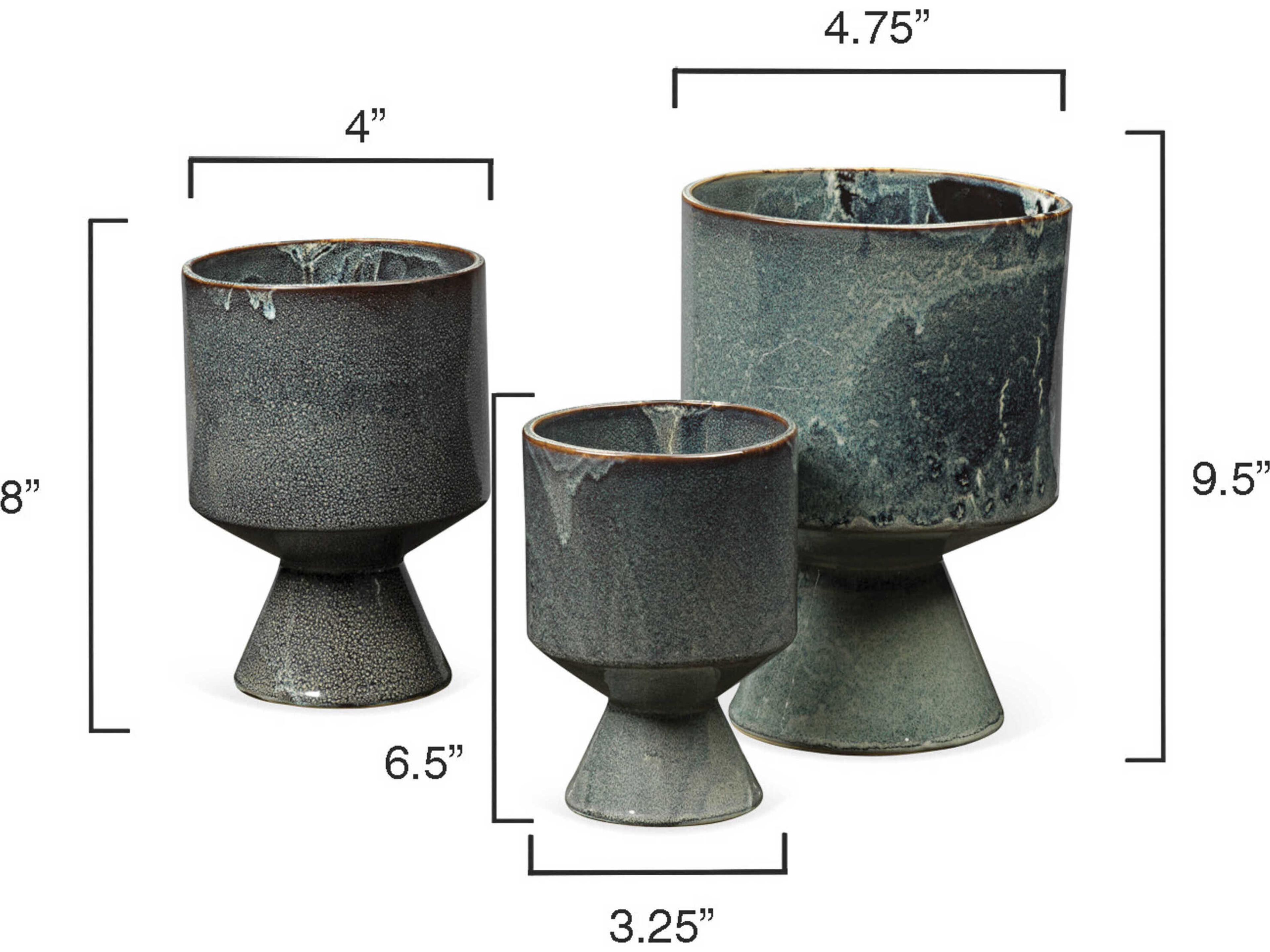 Jamie Young Berkeley Royal Blue Pots Set of 3