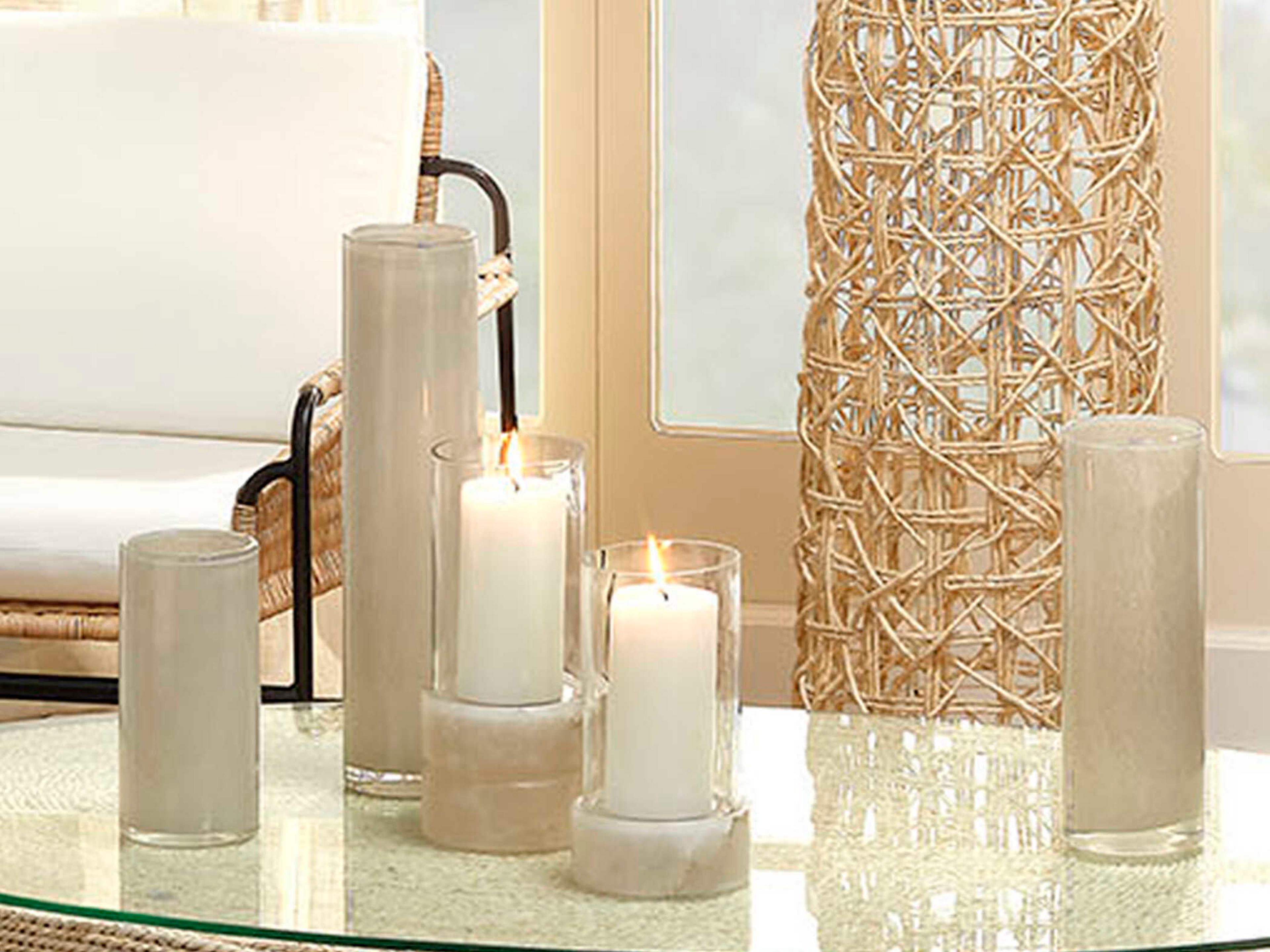 Jamie Young Charlotte Clear / Brown 9" High Hurricane