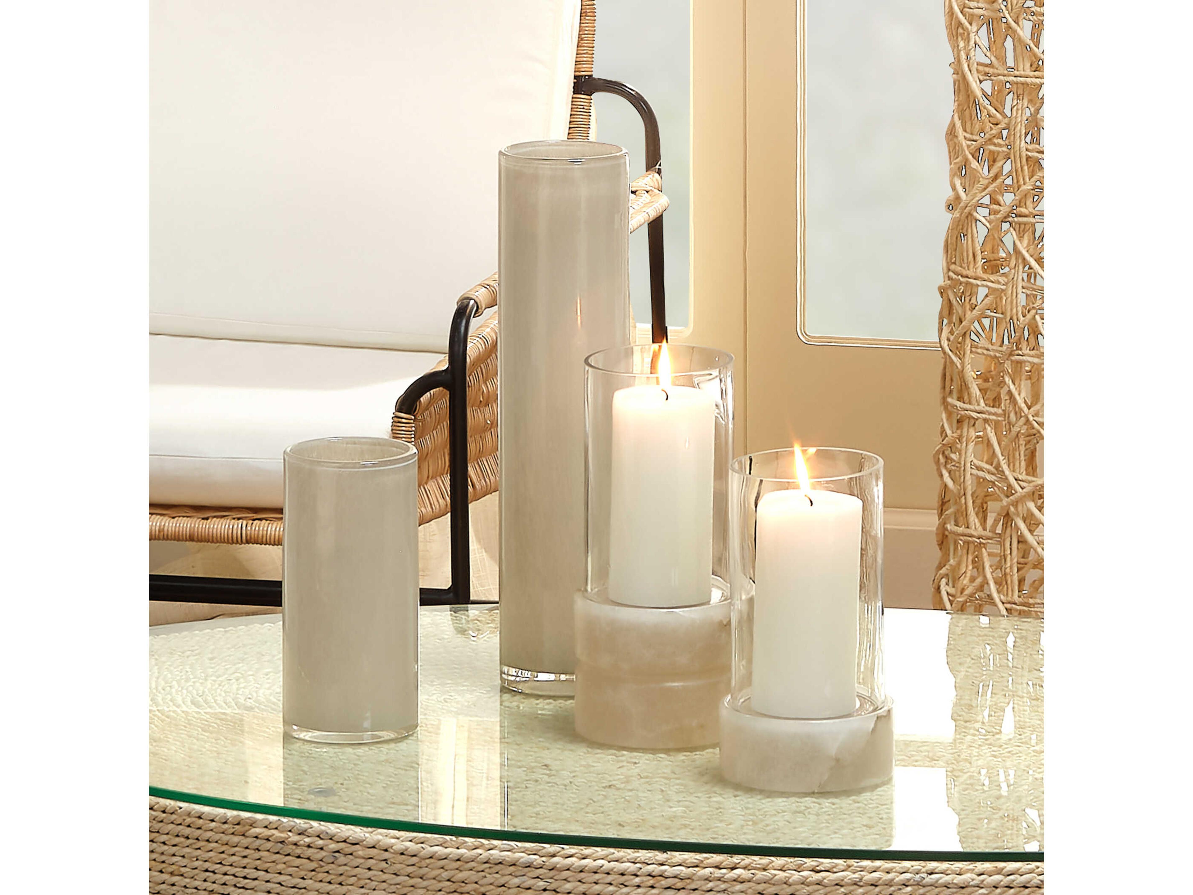 Jamie Young Charlotte Clear / Brown 11" High Hurricane