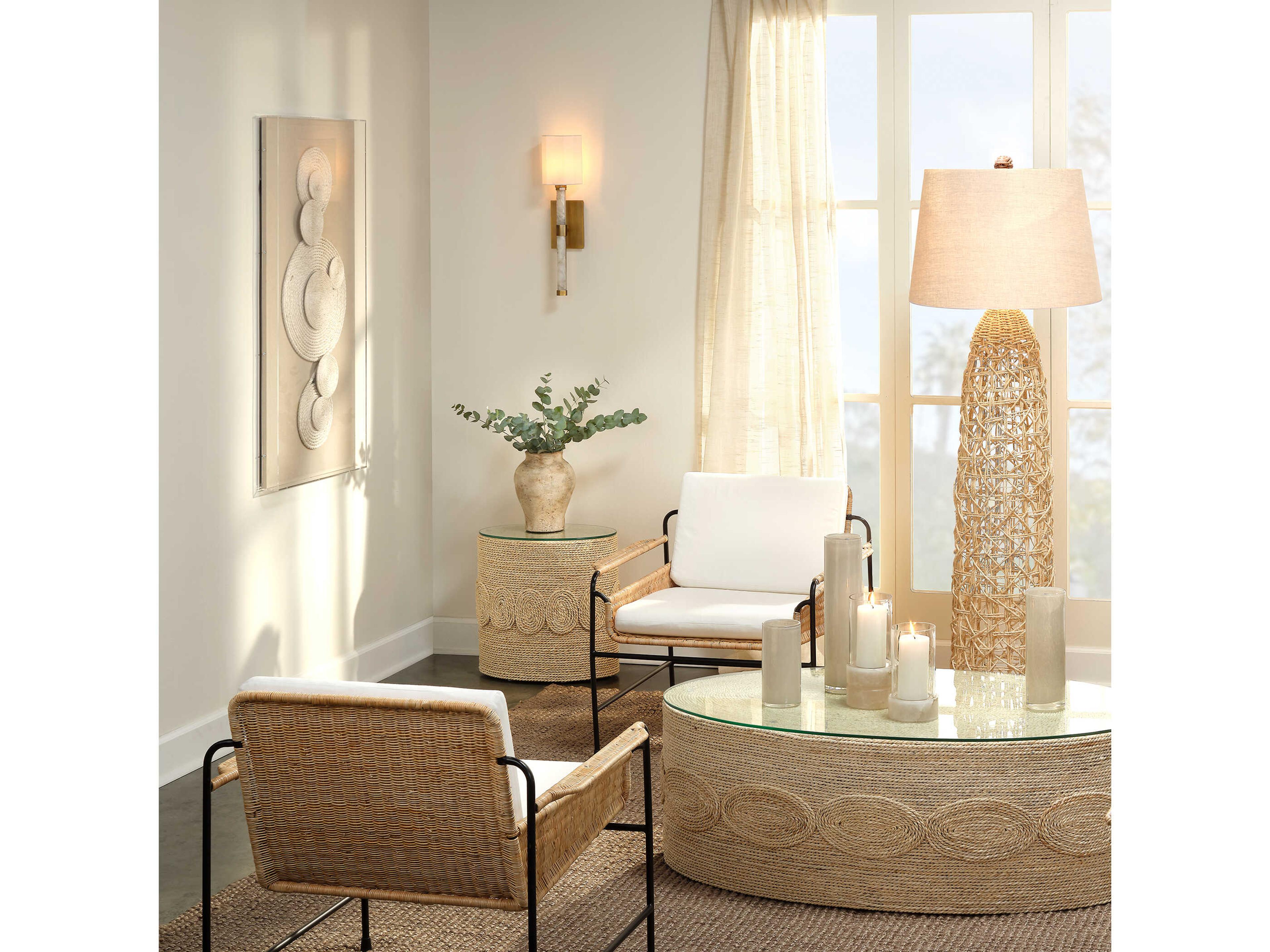 Jamie Young Charlotte Clear / Brown 11" High Hurricane