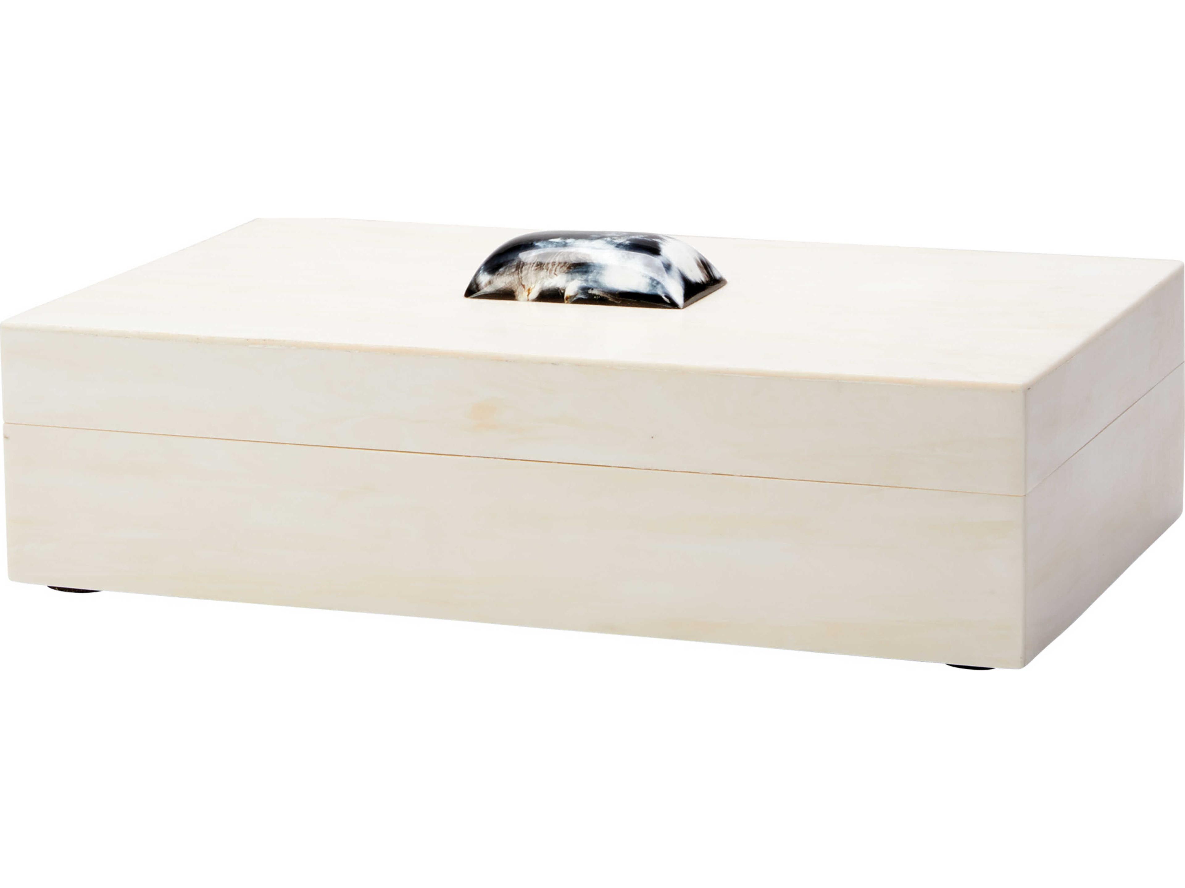 Jamie Young Cream Resin With Horn Accent Storage Case