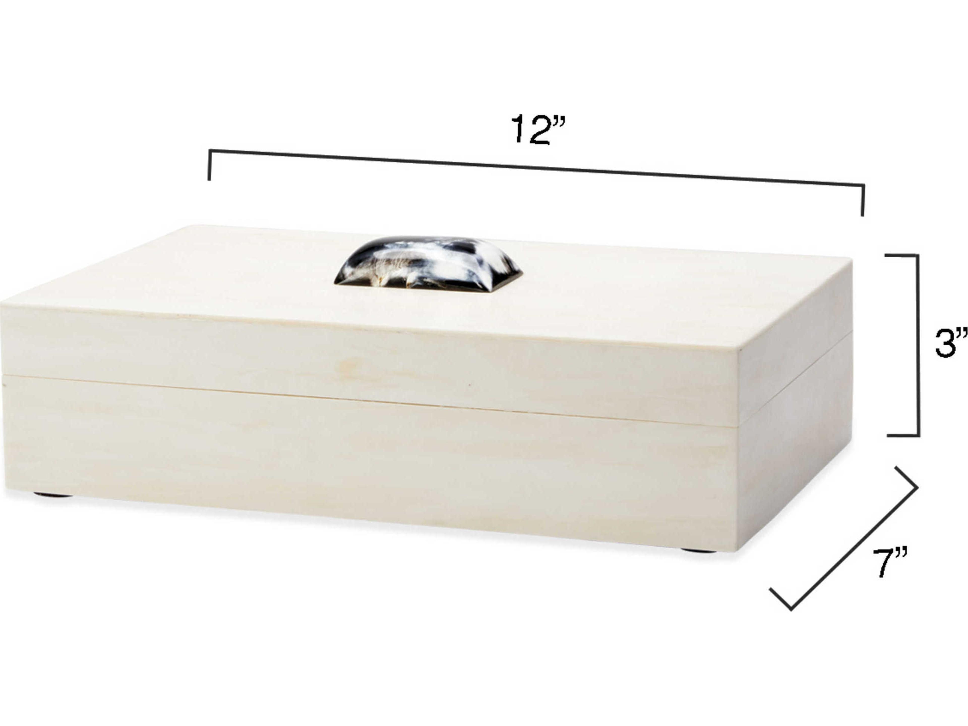 Jamie Young Cream Resin With Horn Accent Storage Case