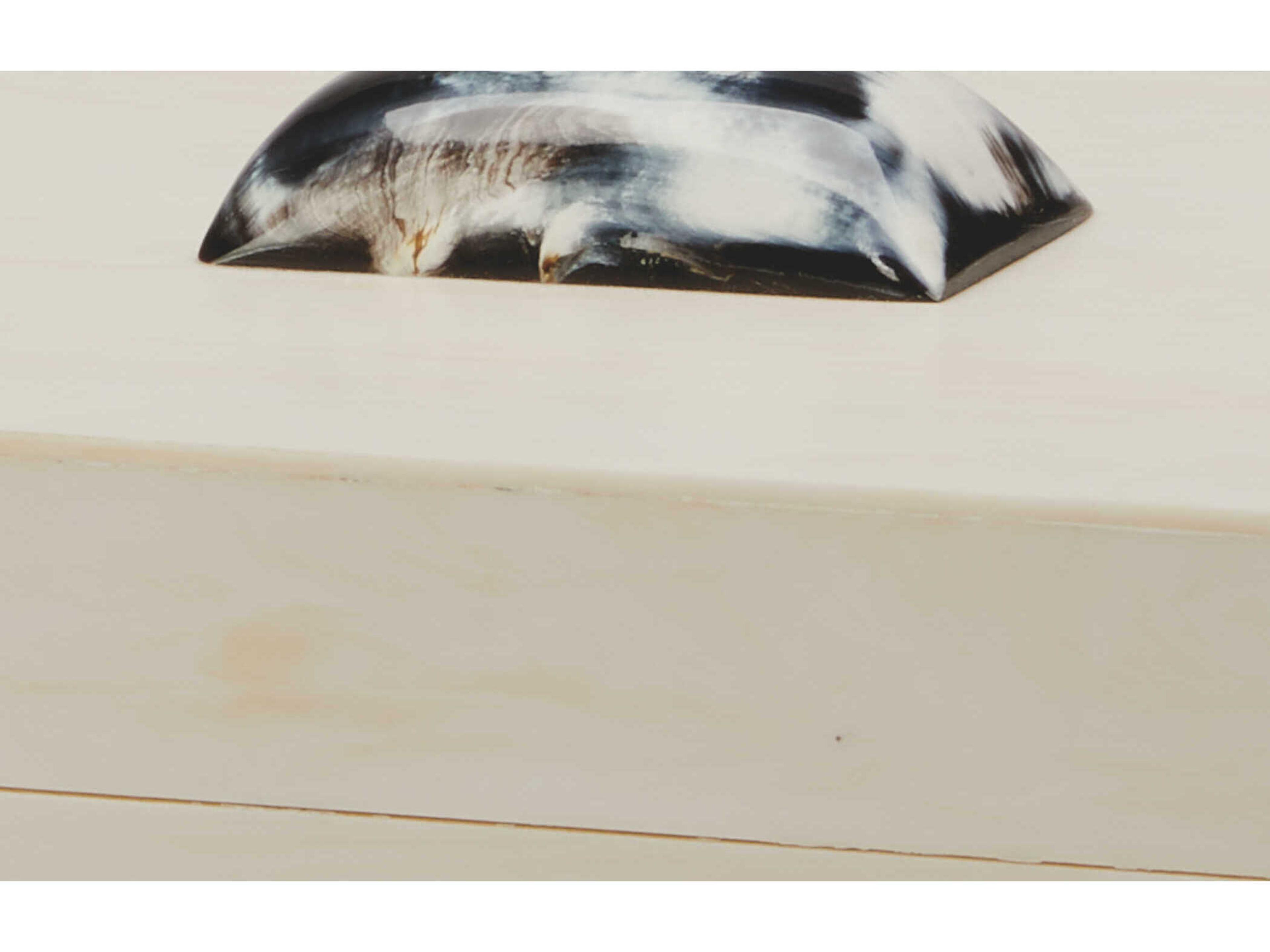 Jamie Young Cream Resin With Horn Accent Storage Case