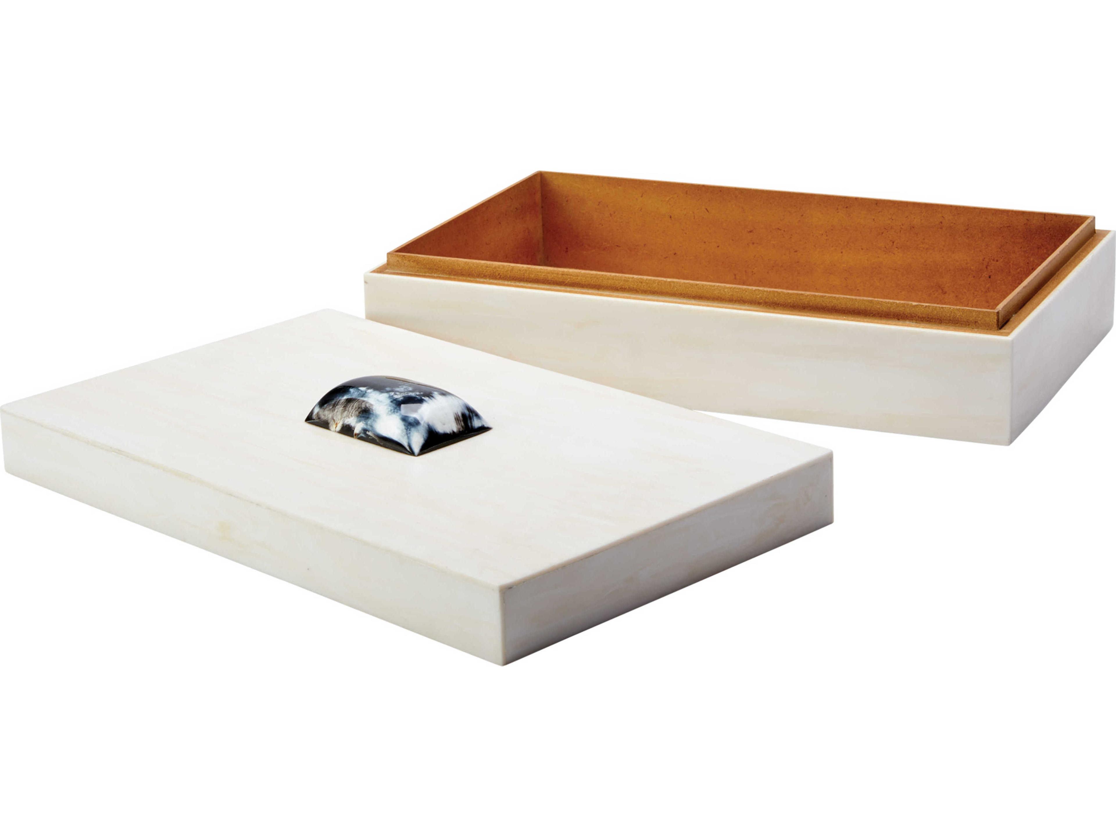 Jamie Young Cream Resin With Horn Accent Storage Case