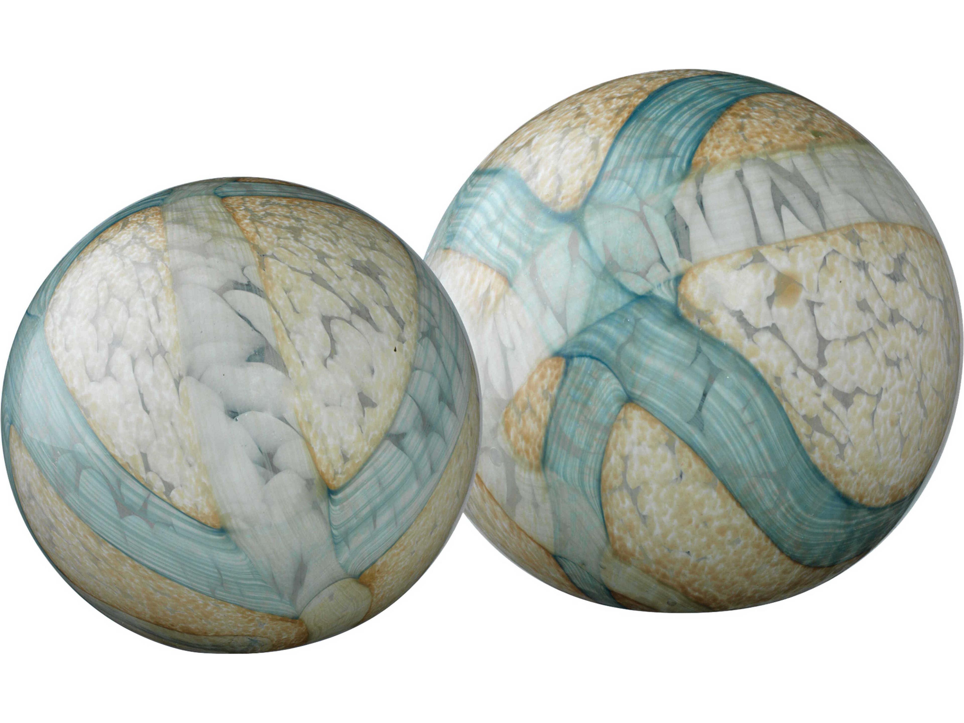 Jamie Young Pale Blue Cosmos Glass Balls Set of 2