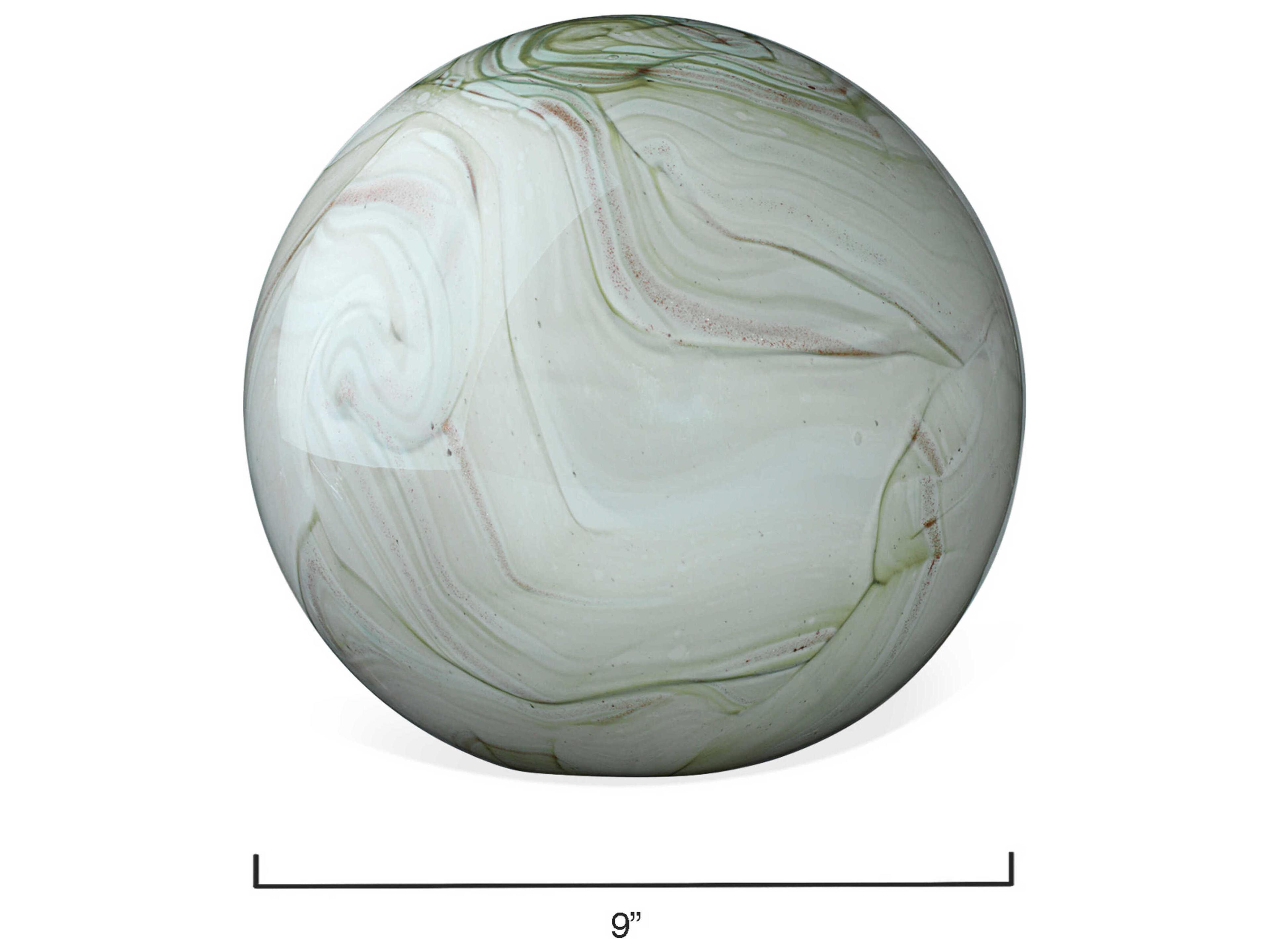 Jamie Young Sage Swirl Cosmos Glass Balls Set of 2