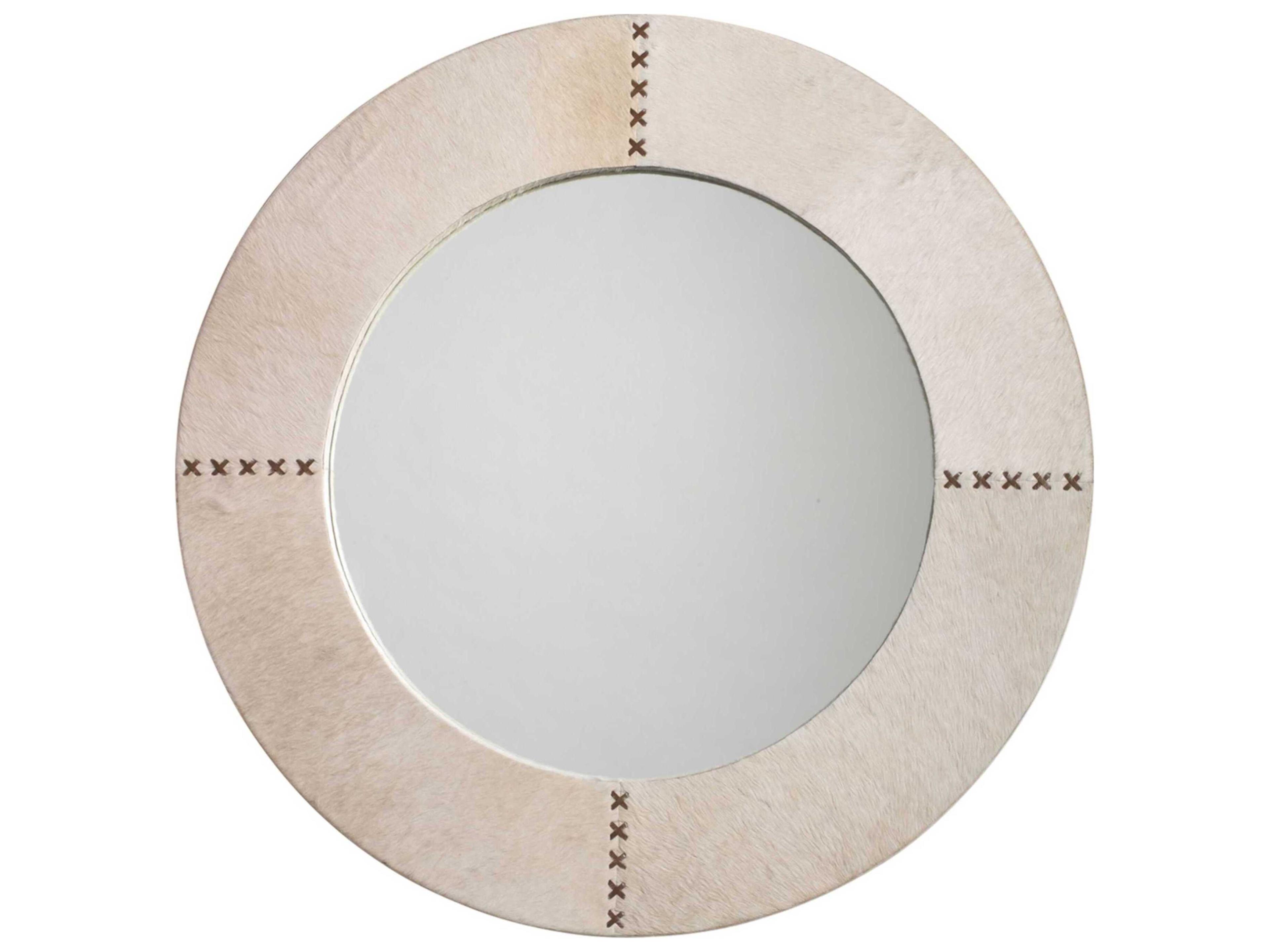Cross Stitch Round White Hide Mirror
