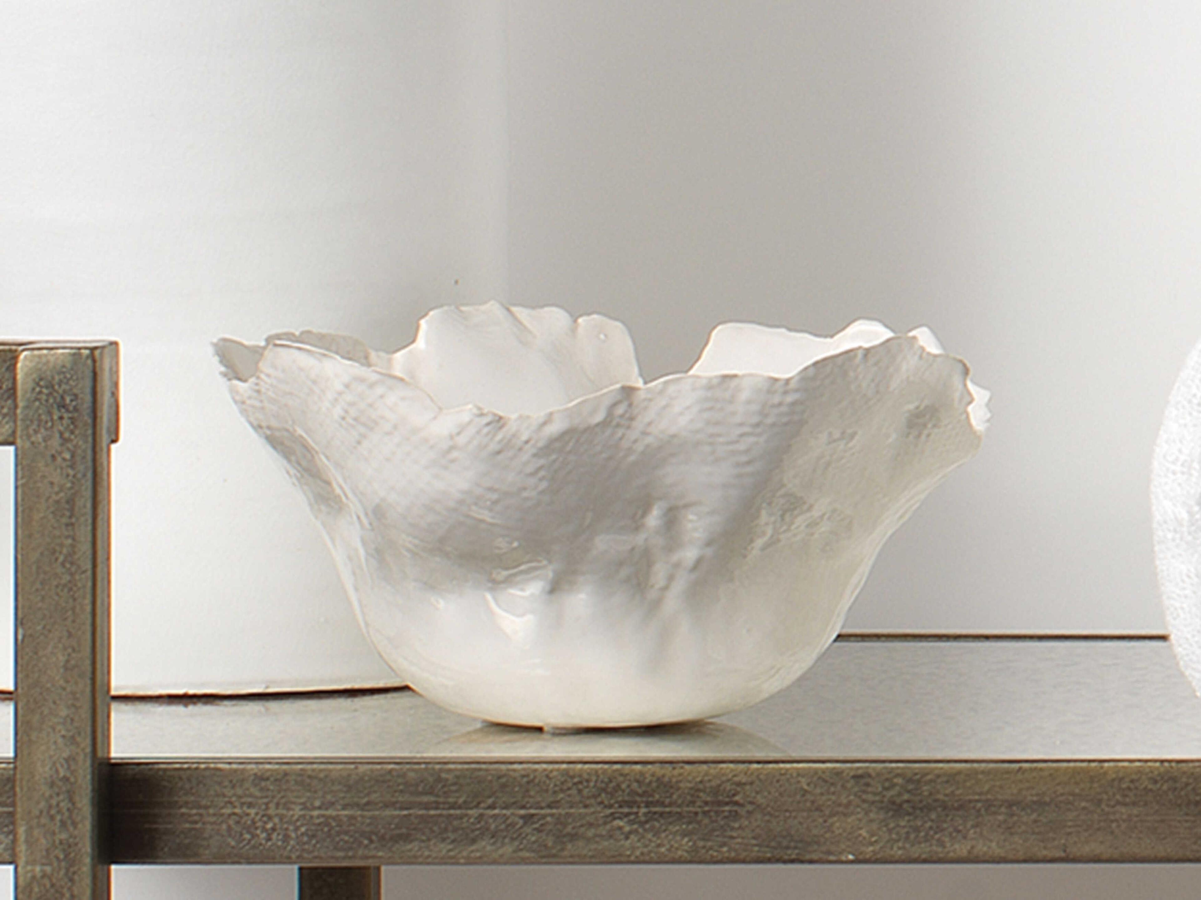 Jamie Young Fleur White Ceramic Ceramic Bowls Set of 3