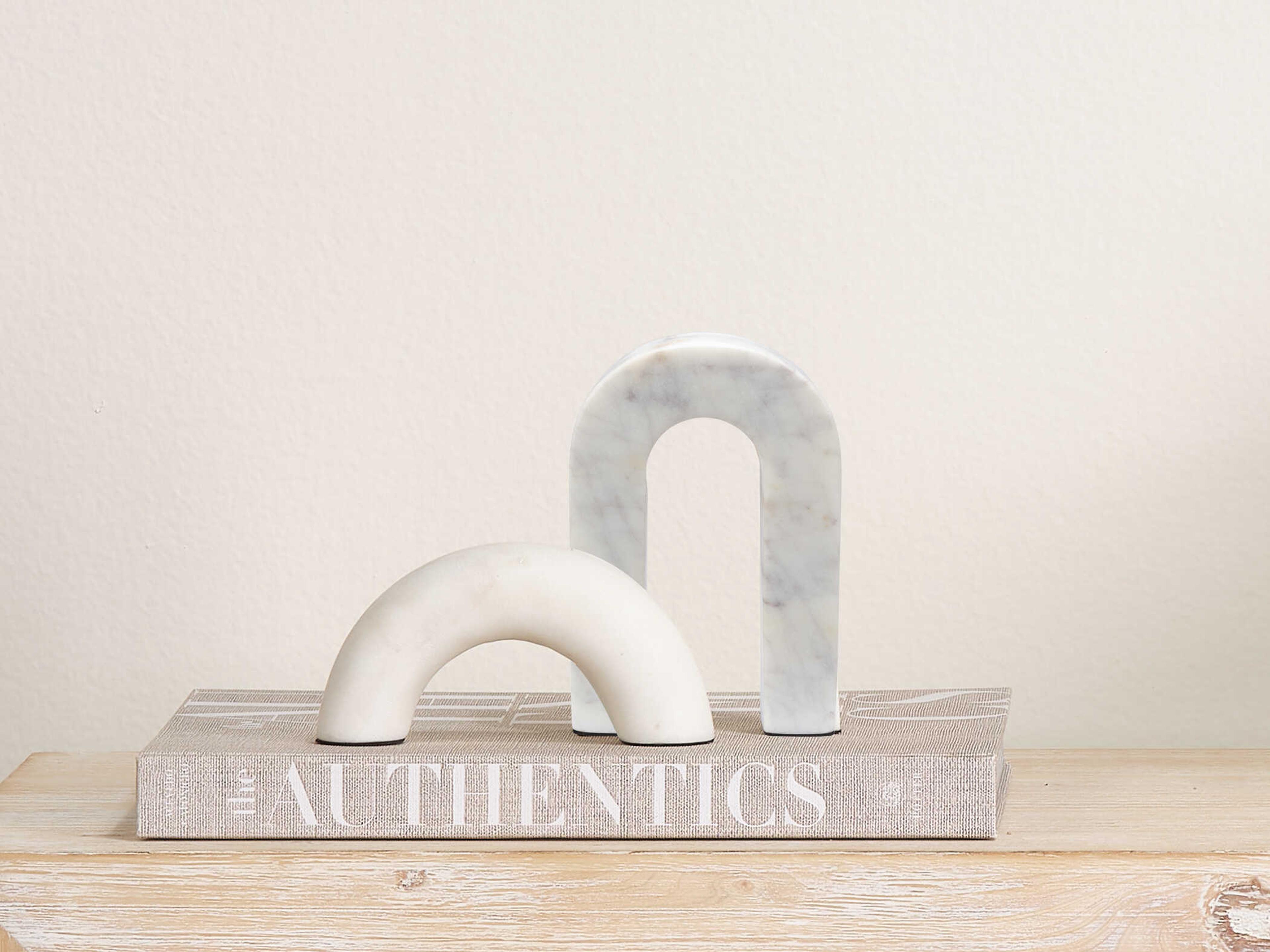 Jamie Young Flux White Marble 6" High Sculpture