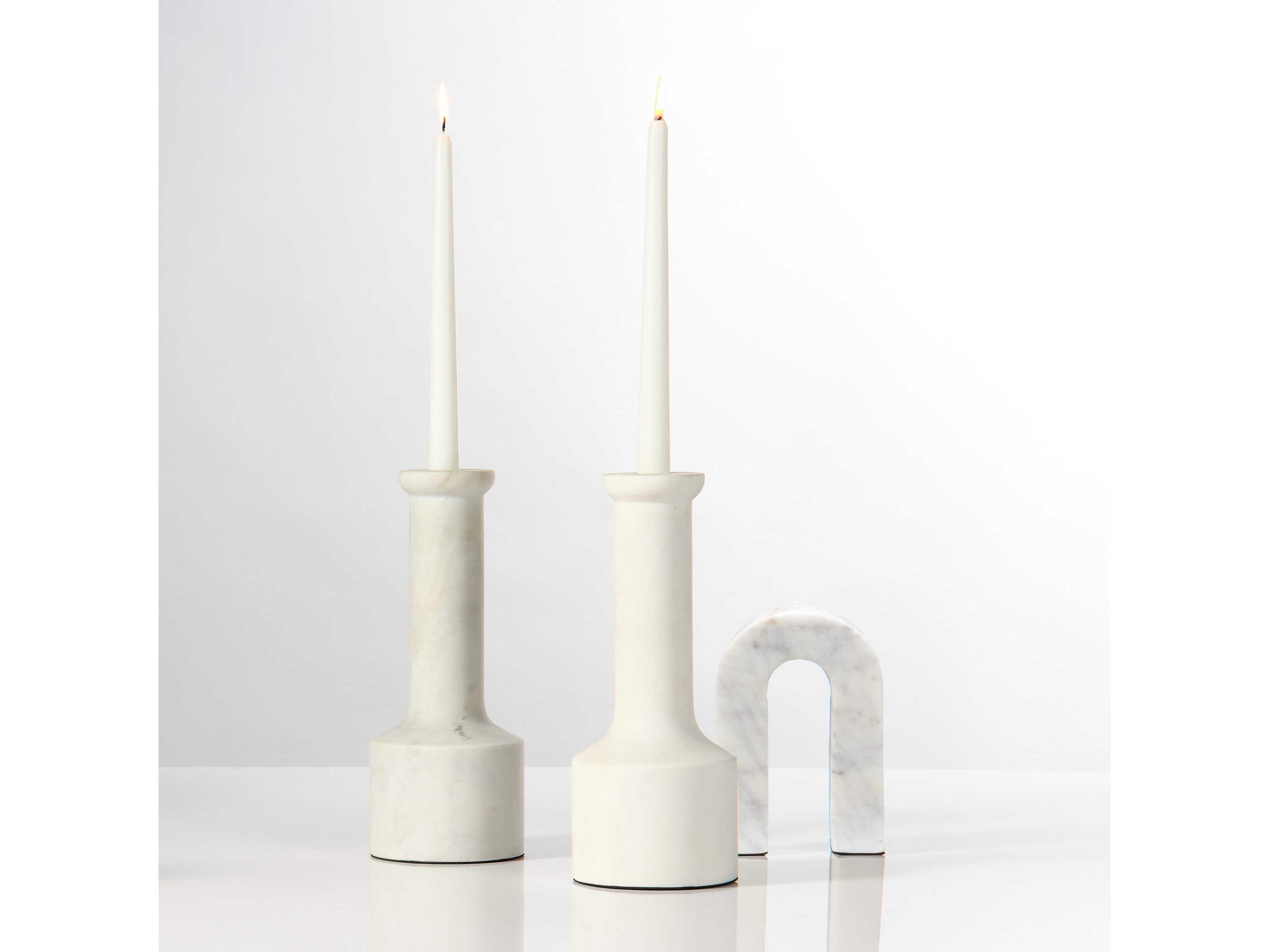 Jamie Young Flux White Marble 6" High Sculpture