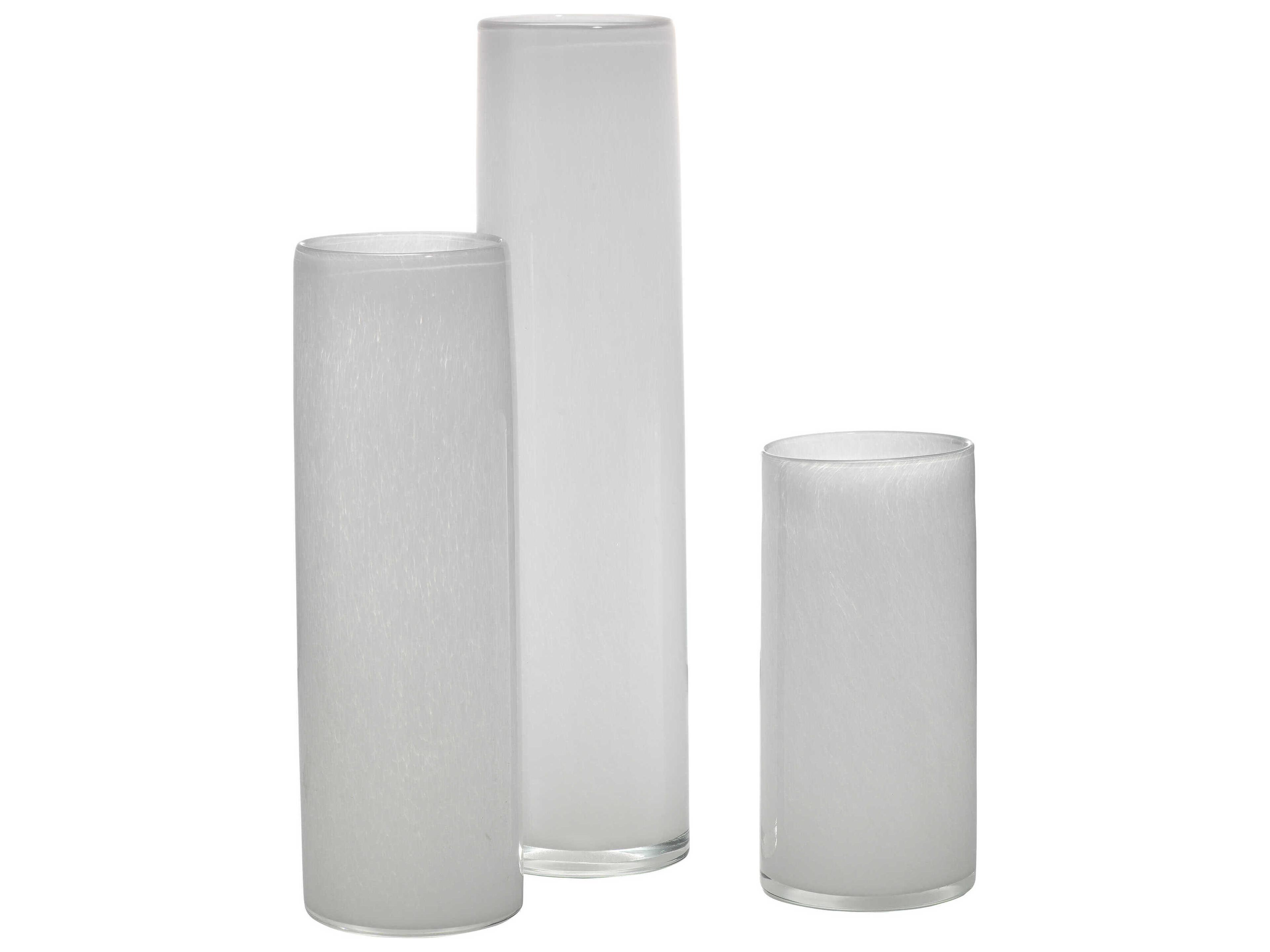 Gwendolyn White Glass Vase Set of 3