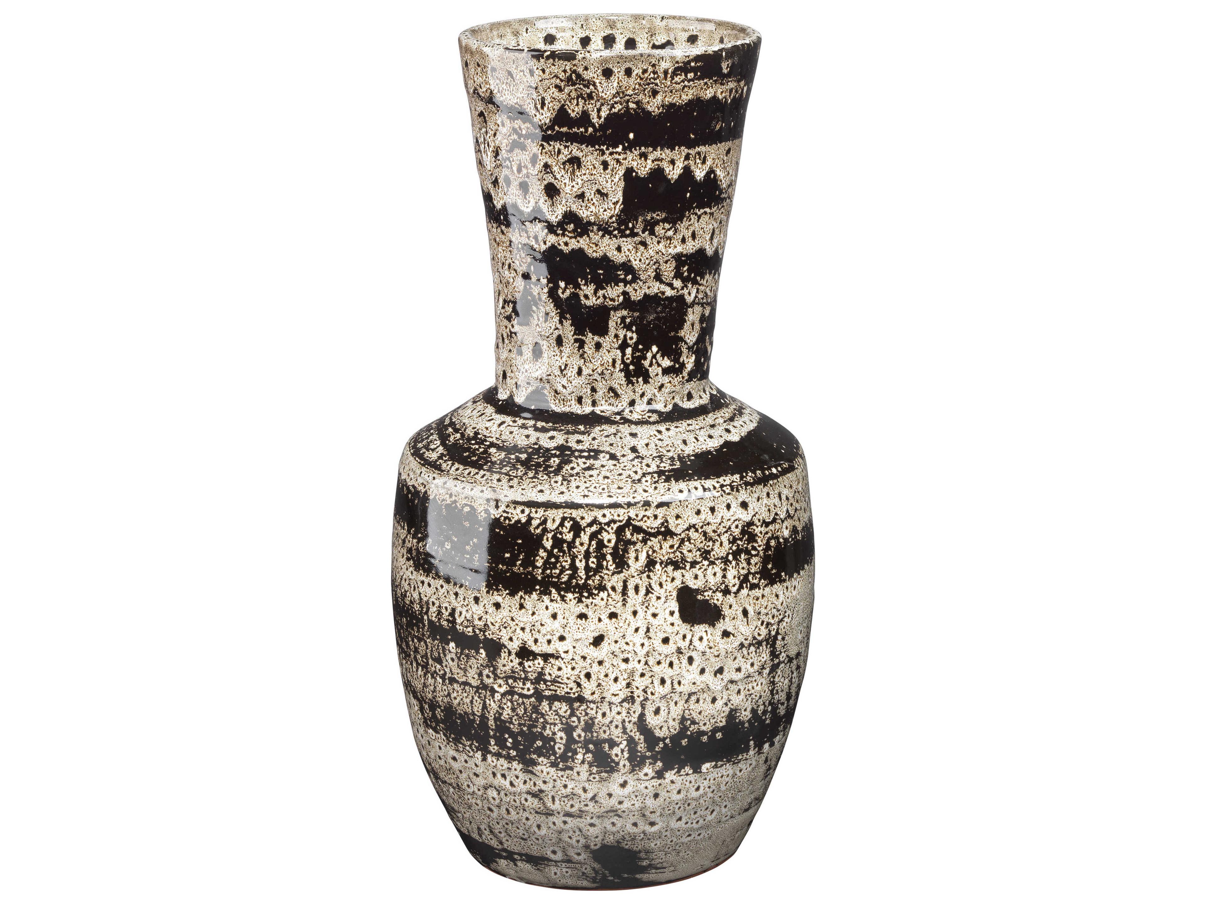 Jamie Young Jones Beige / Black Ceramic Vase