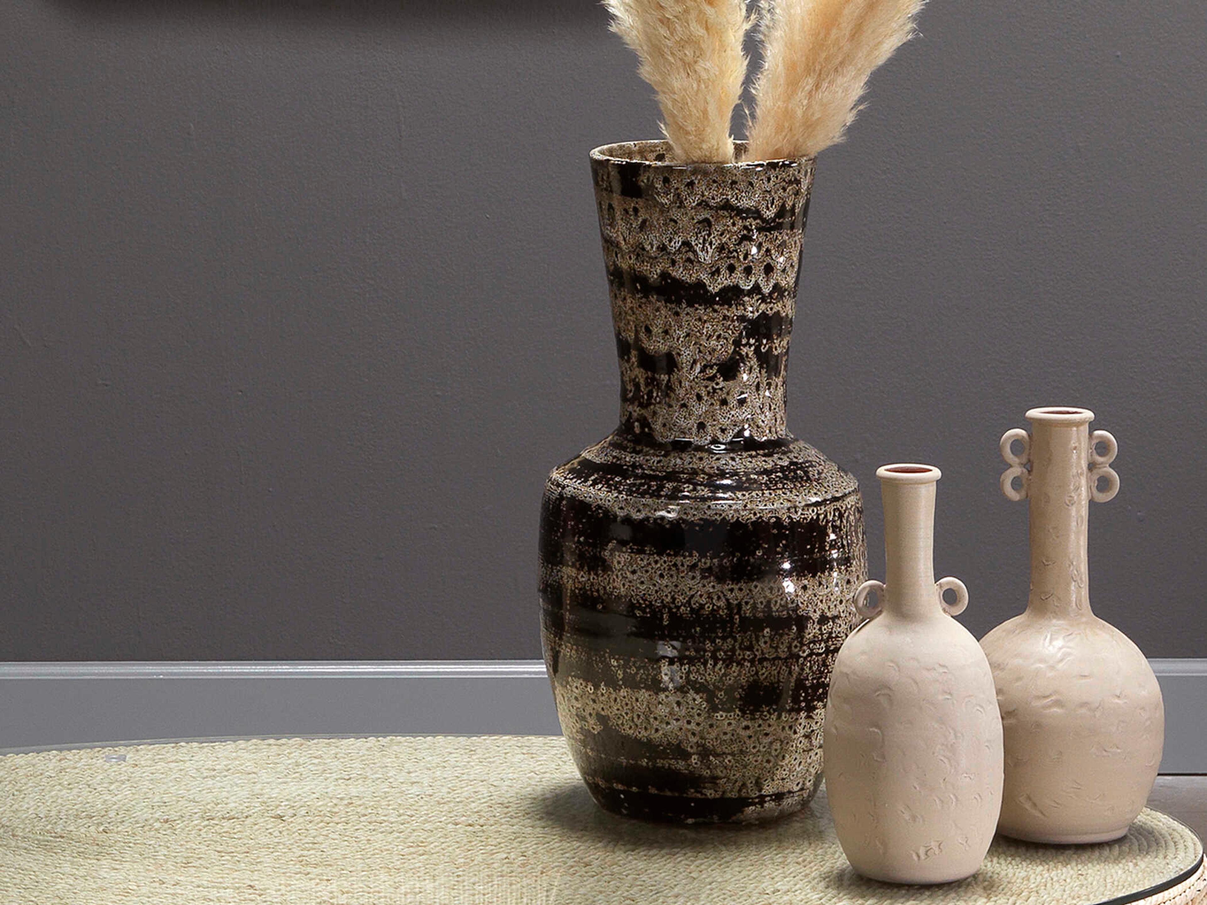 Jamie Young Jones Beige / Black Ceramic Vase