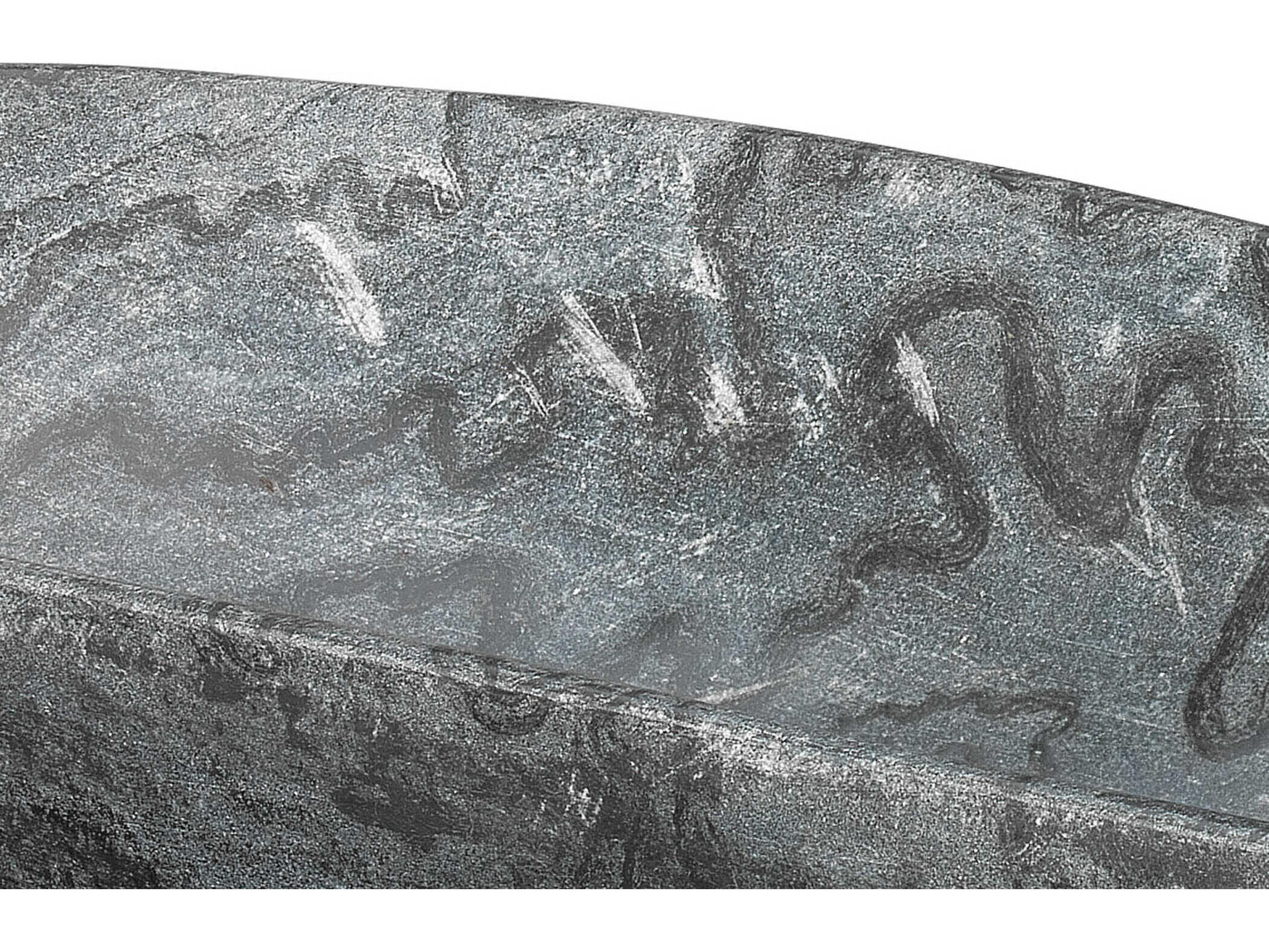 Jamie Young Marble Grey Marble Long Oval Bowl