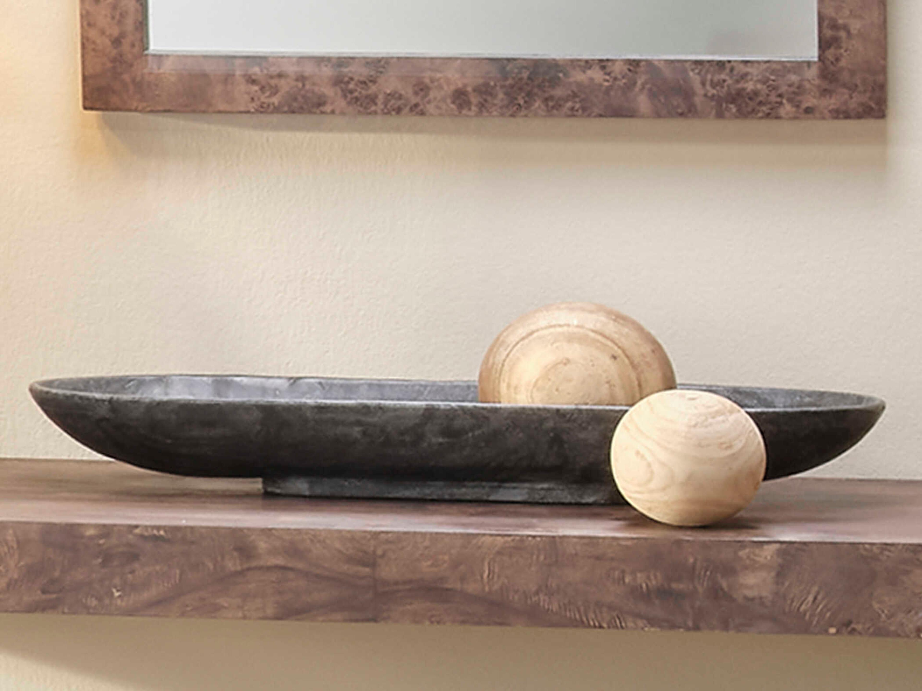 Jamie Young Marble Grey Marble Long Oval Bowl