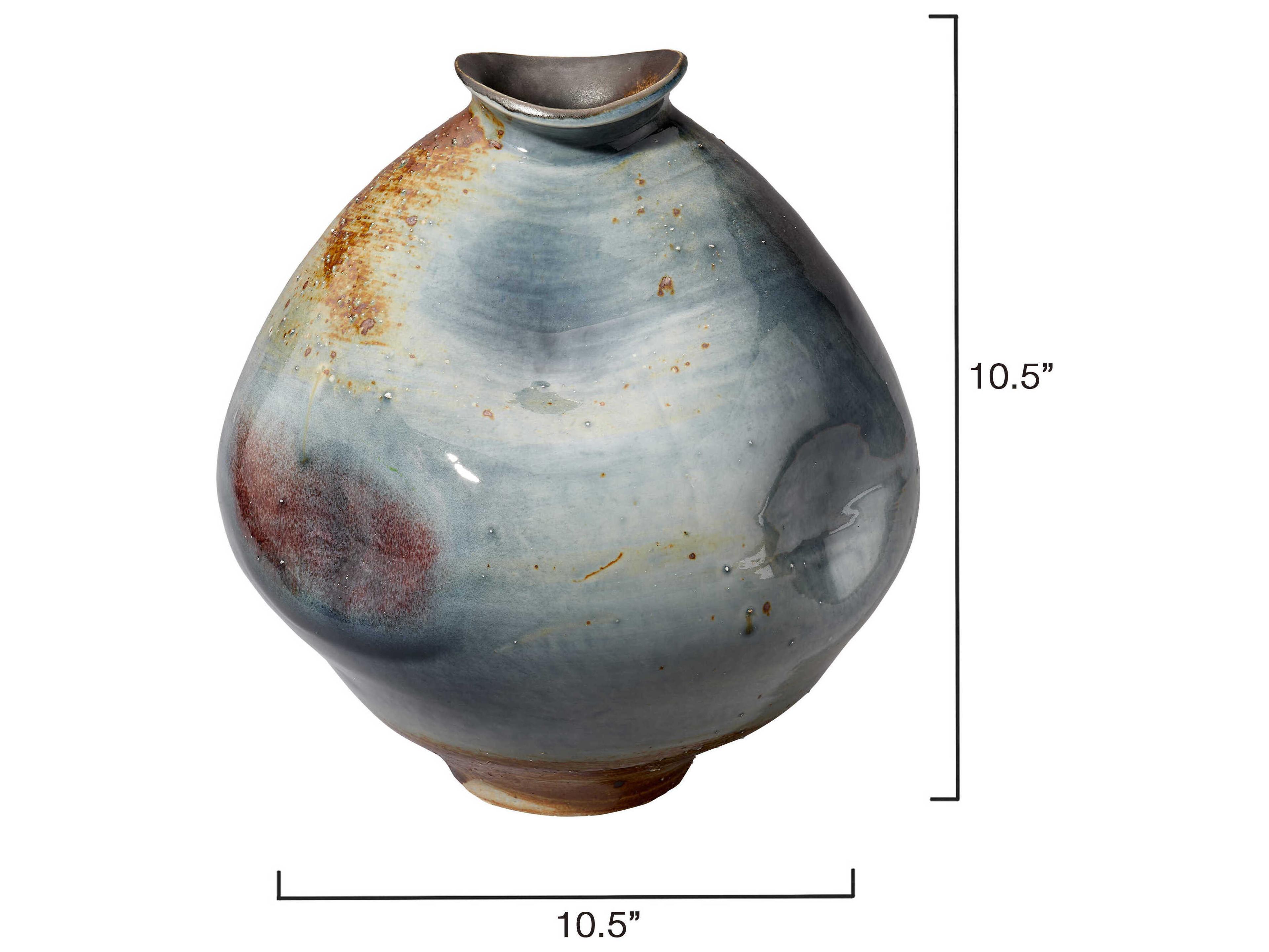 Jamie Young Madrid Reactive Blue Natural Purple Glaze Vase