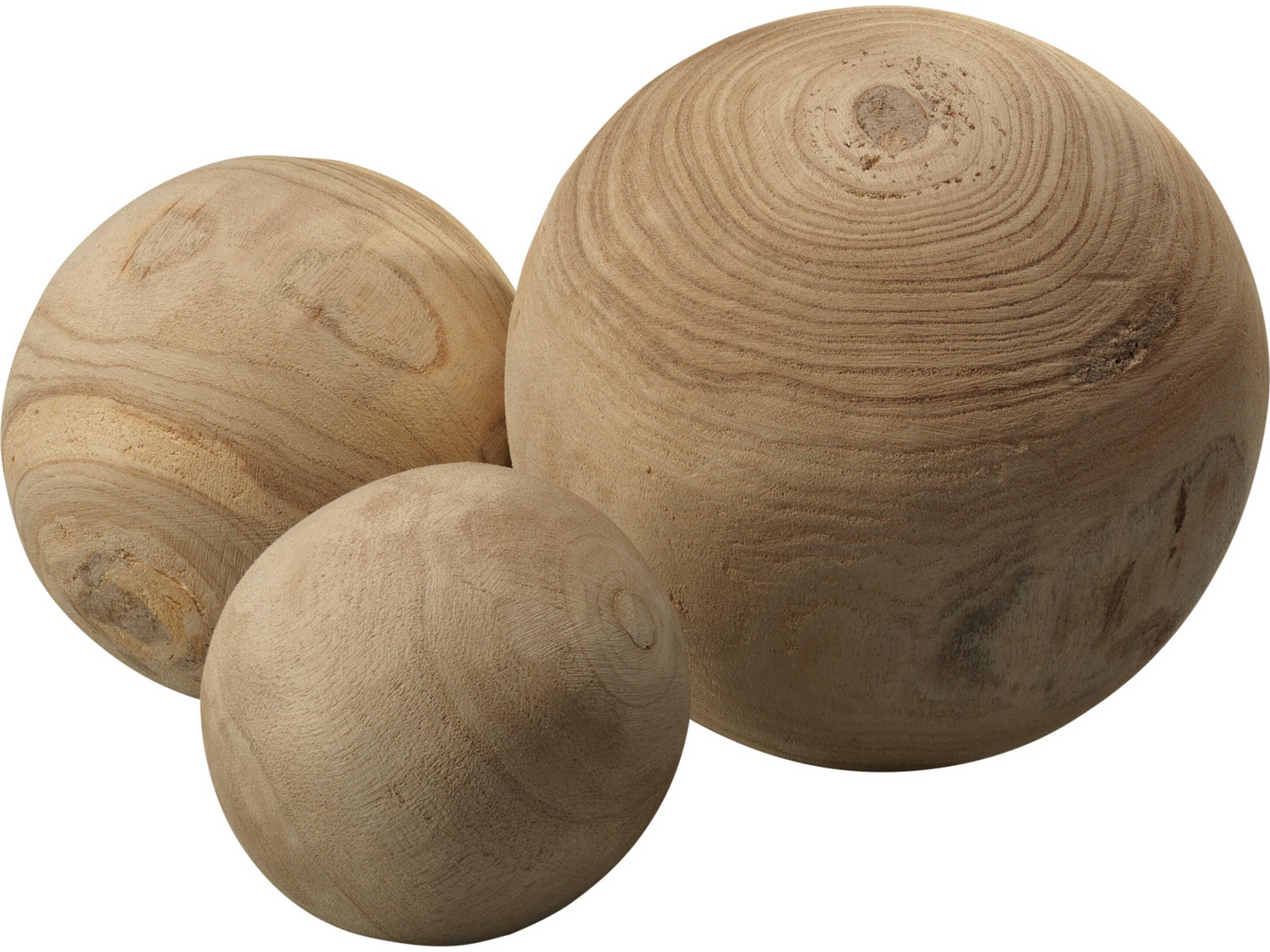 Natural Malibu Wood Balls Set of 3