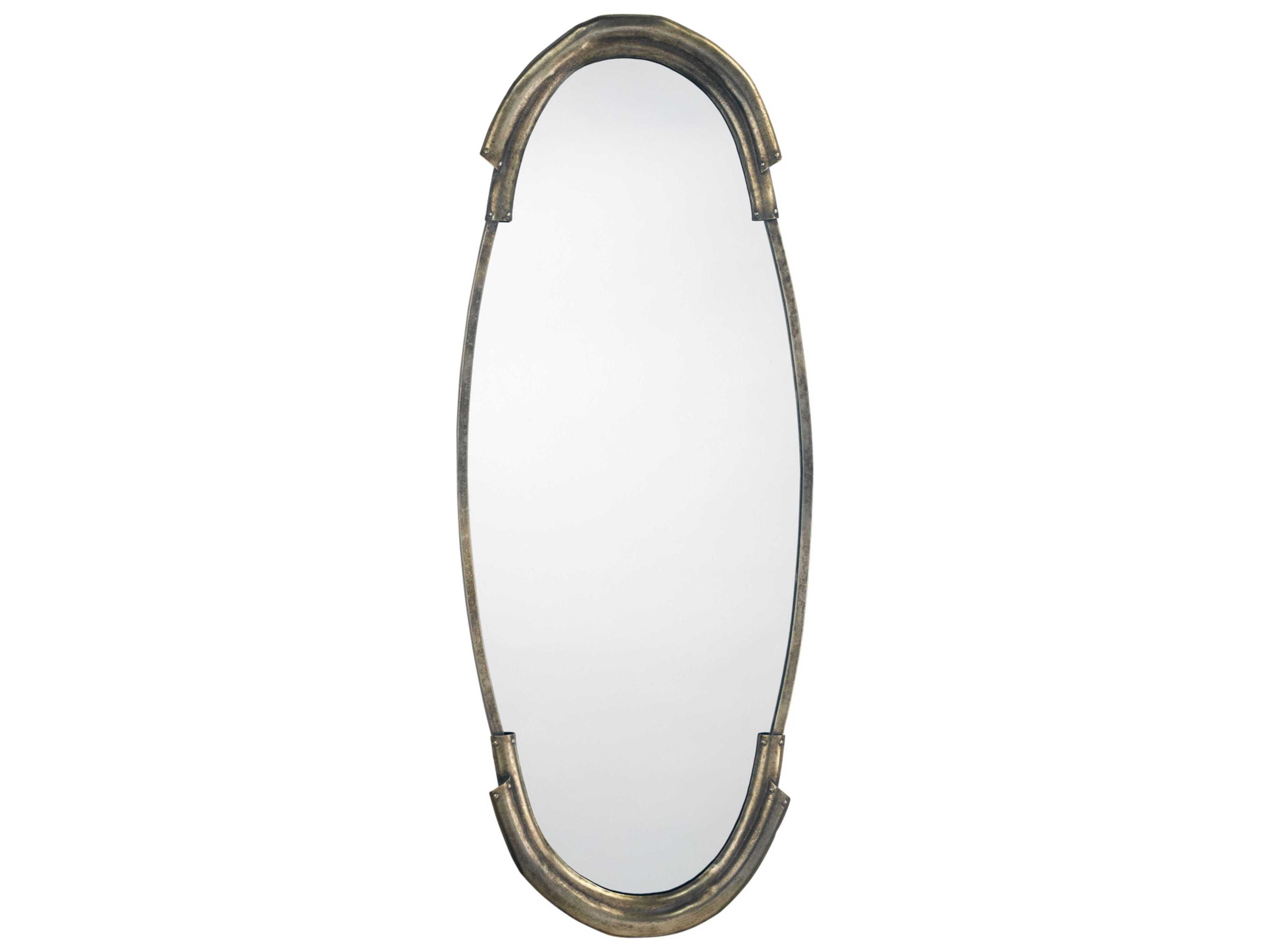 Margaux Antique Silver Oval Wall Mirror