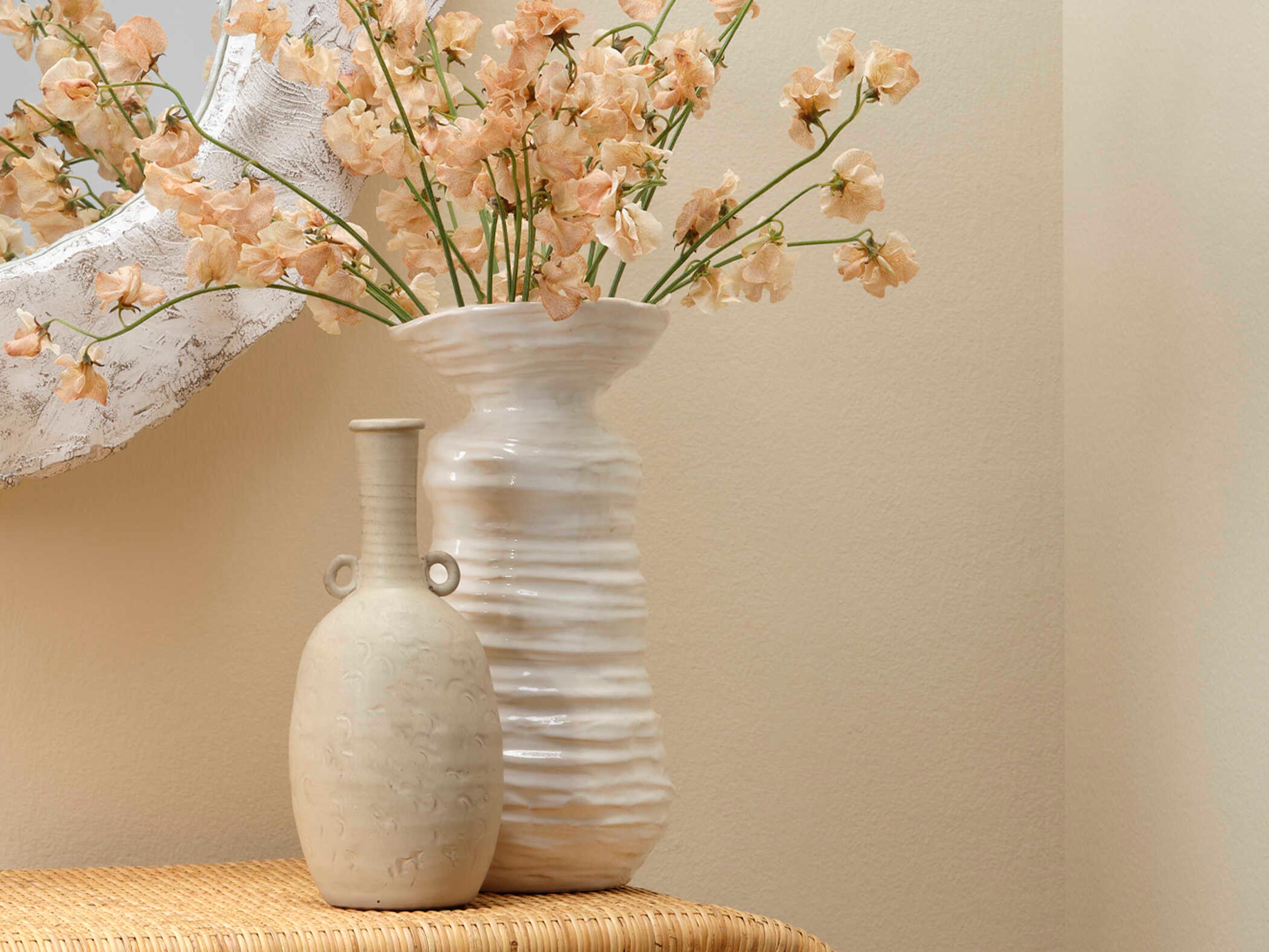 Jamie Young Marine Pearl Cream 16" Height Ceramic Vase