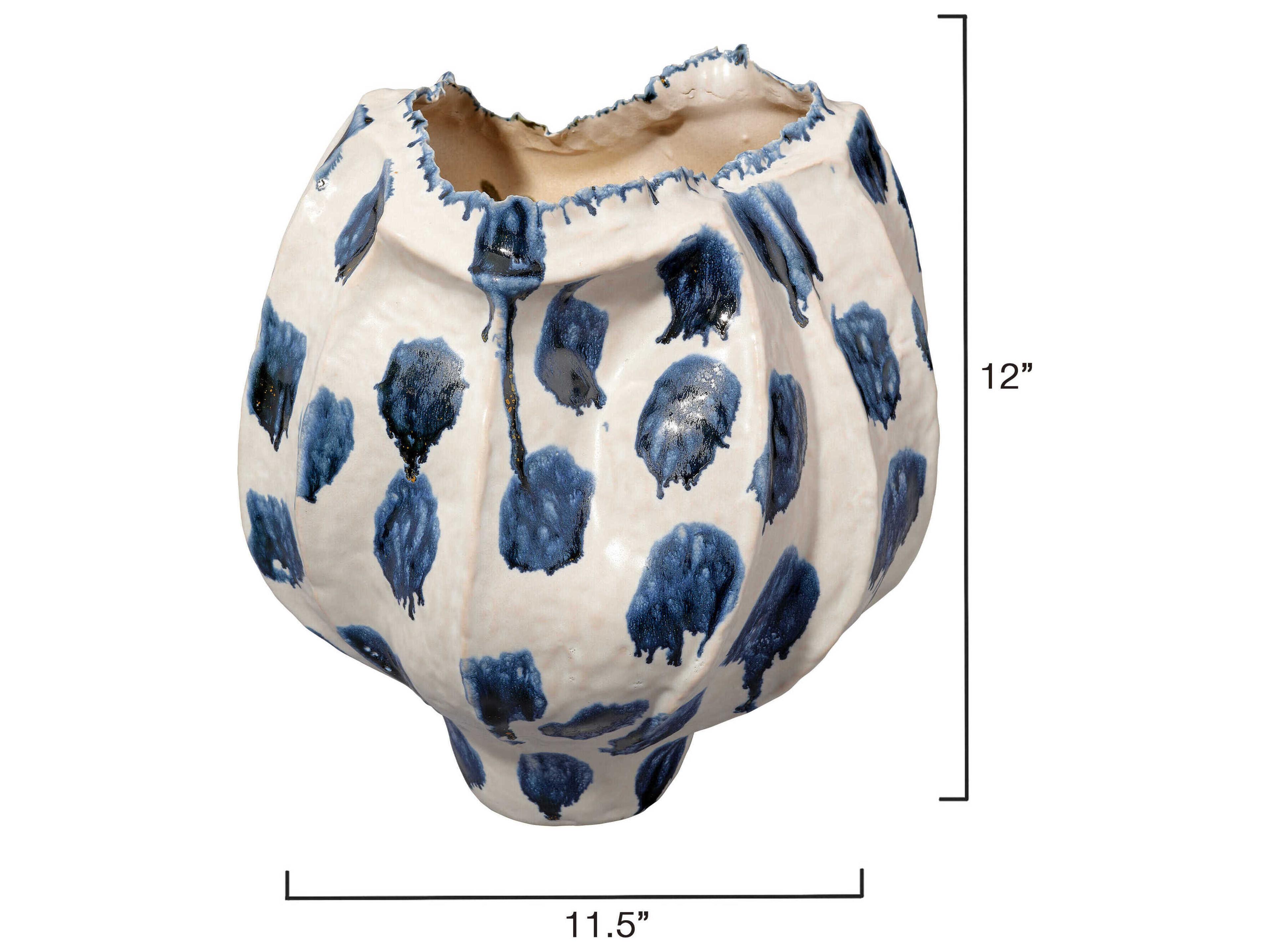 Jamie Young Monet Reactive Blue Glaze Vase