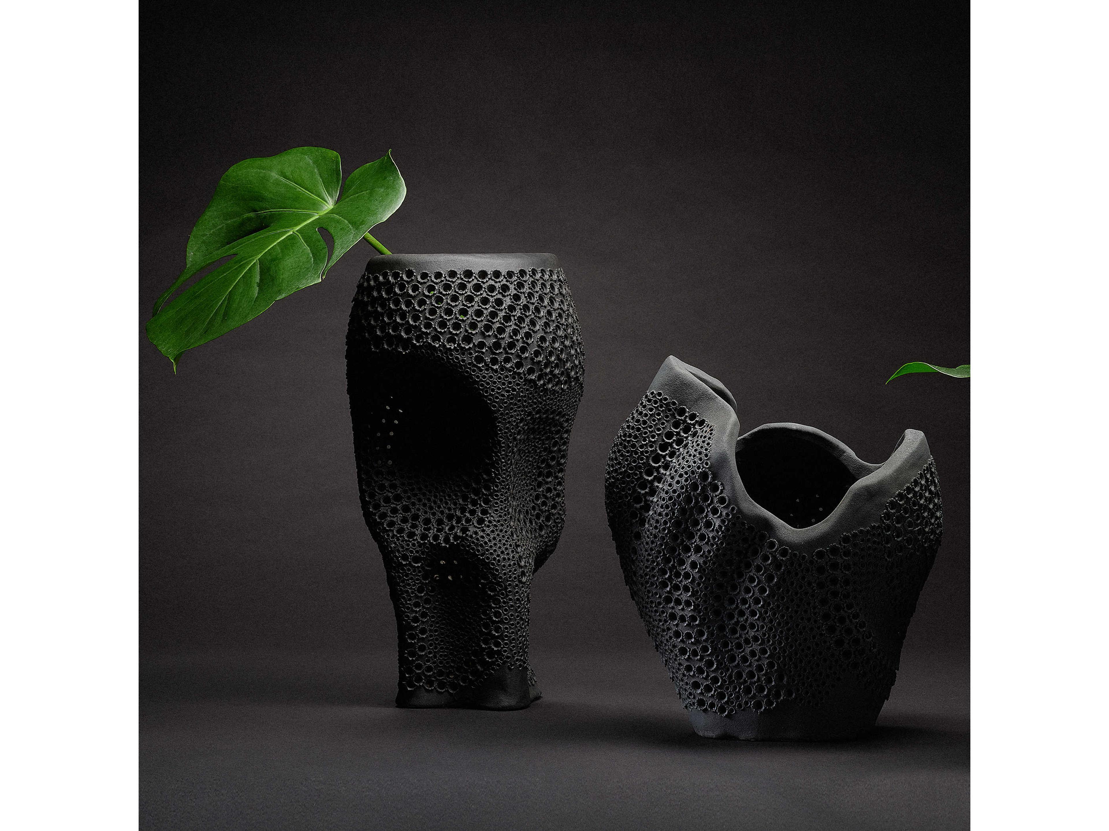 Jamie Young Night Sky Matte Black Porcelain Vase