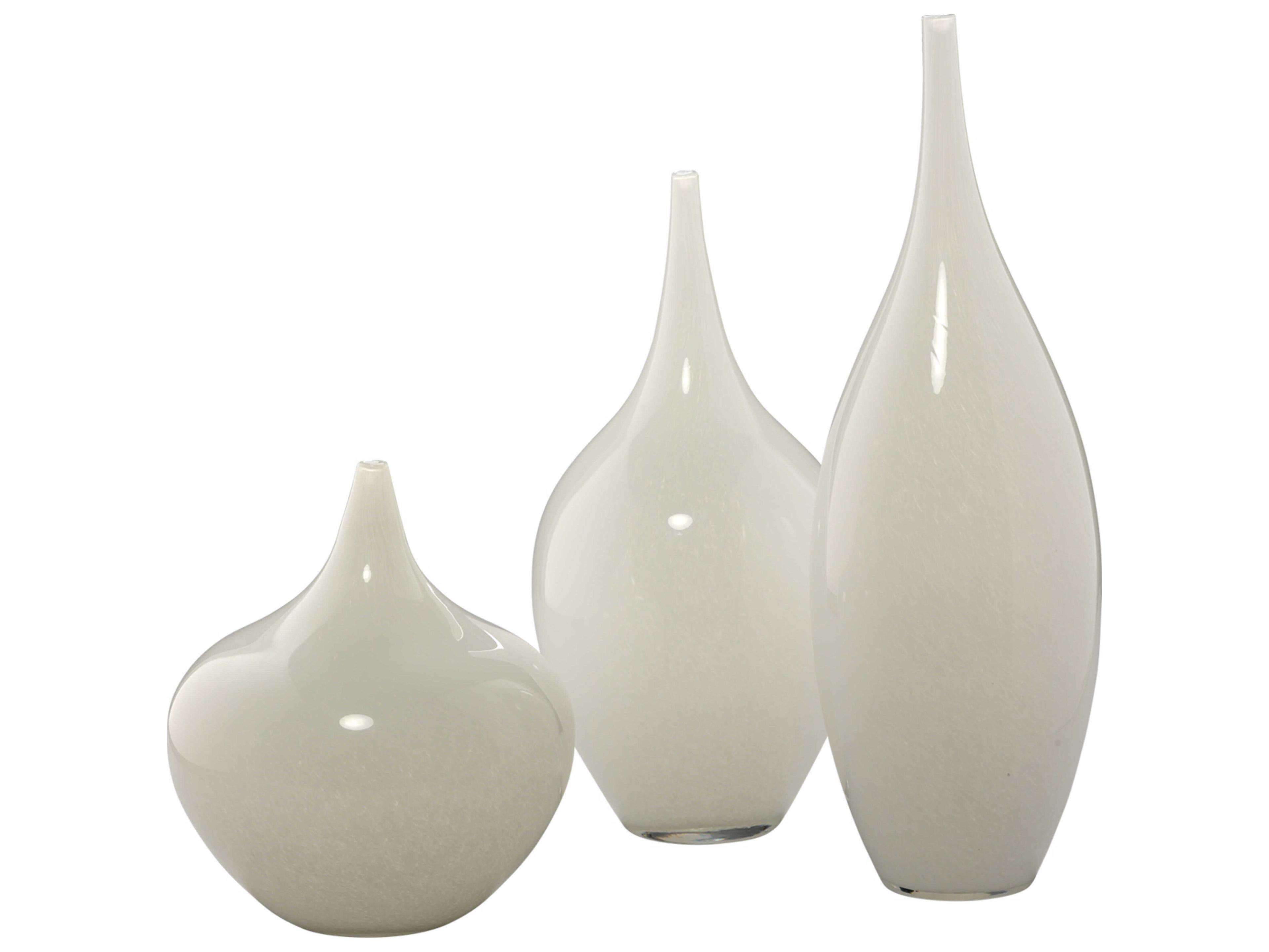 Jamie Young Nymph White Glass Vase Set of 3