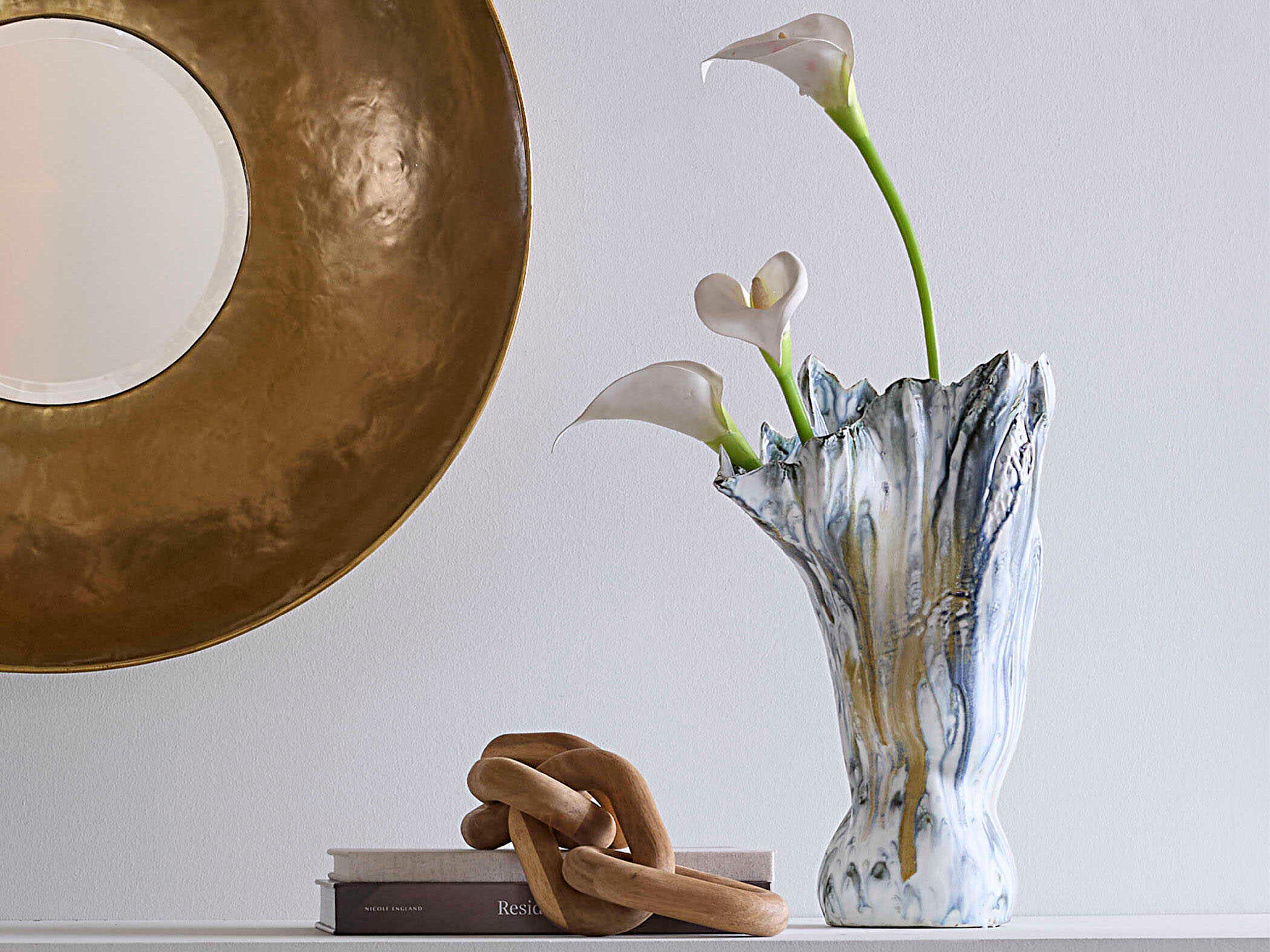 Jamie Young Orca Reactive Blue Glaze Vase