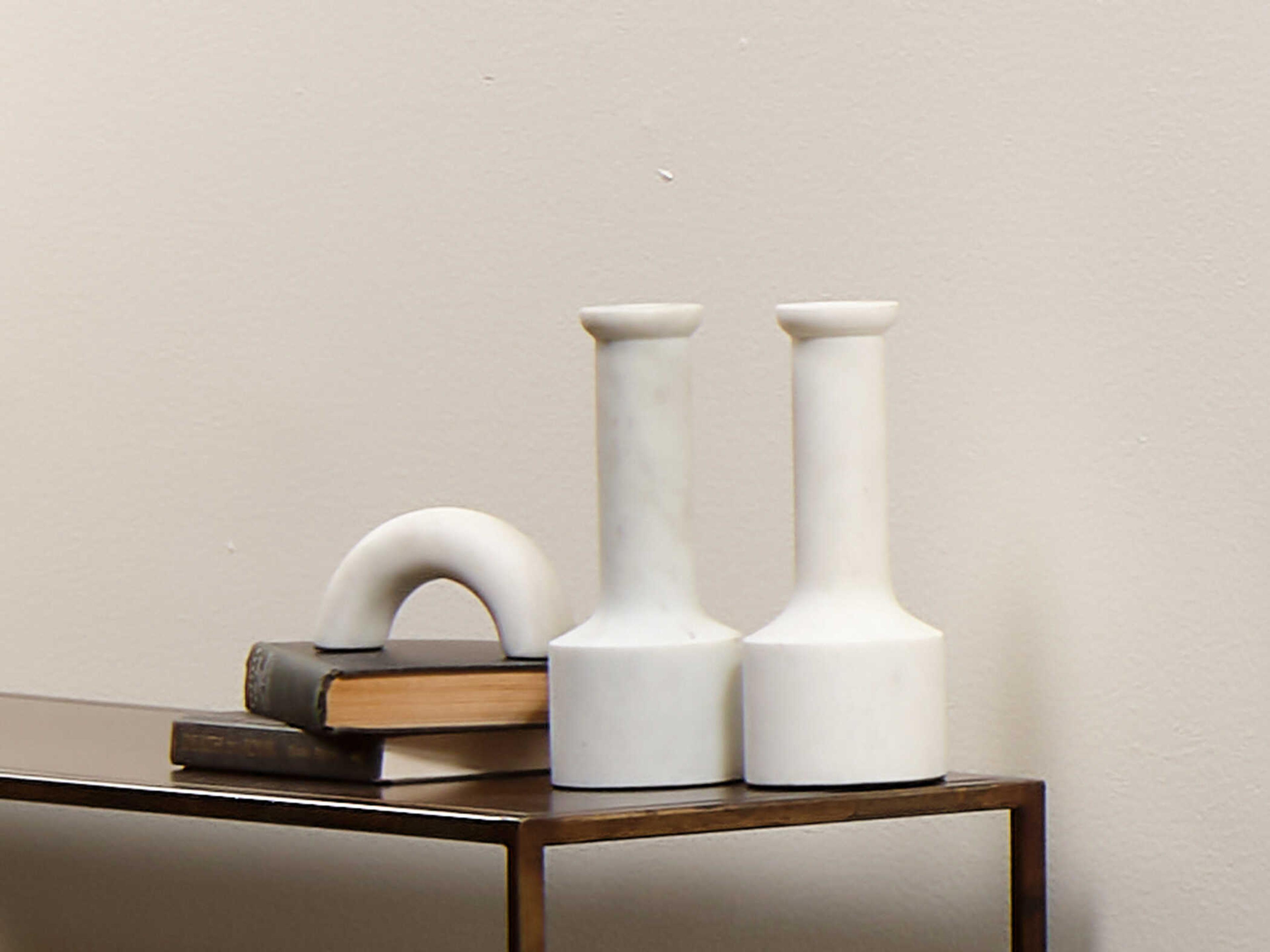 Jamie Young Ostrich White Marble 3" High Sculpture