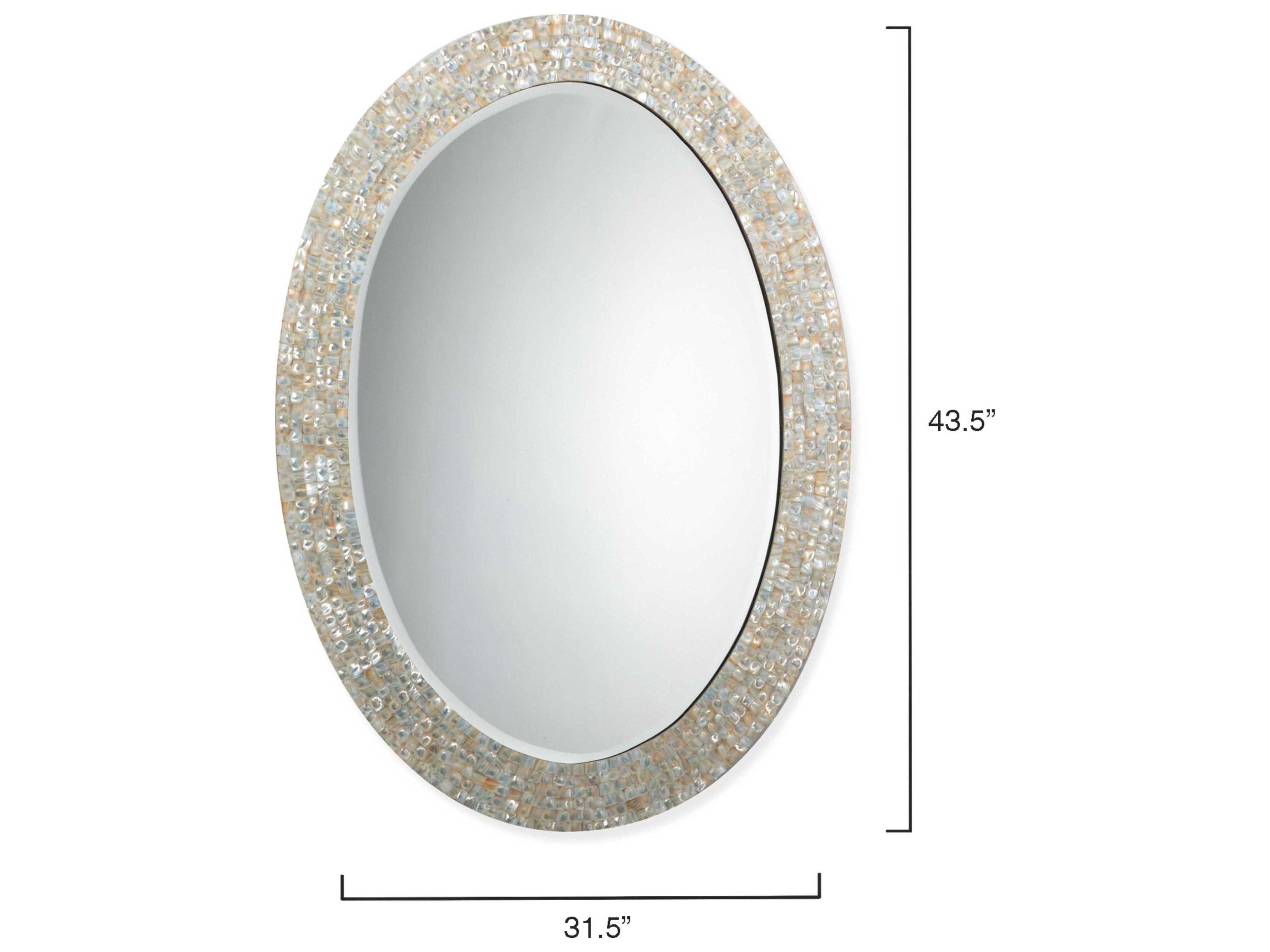 Jamie Young Large Mother of Pearl Oval Wall Mirror