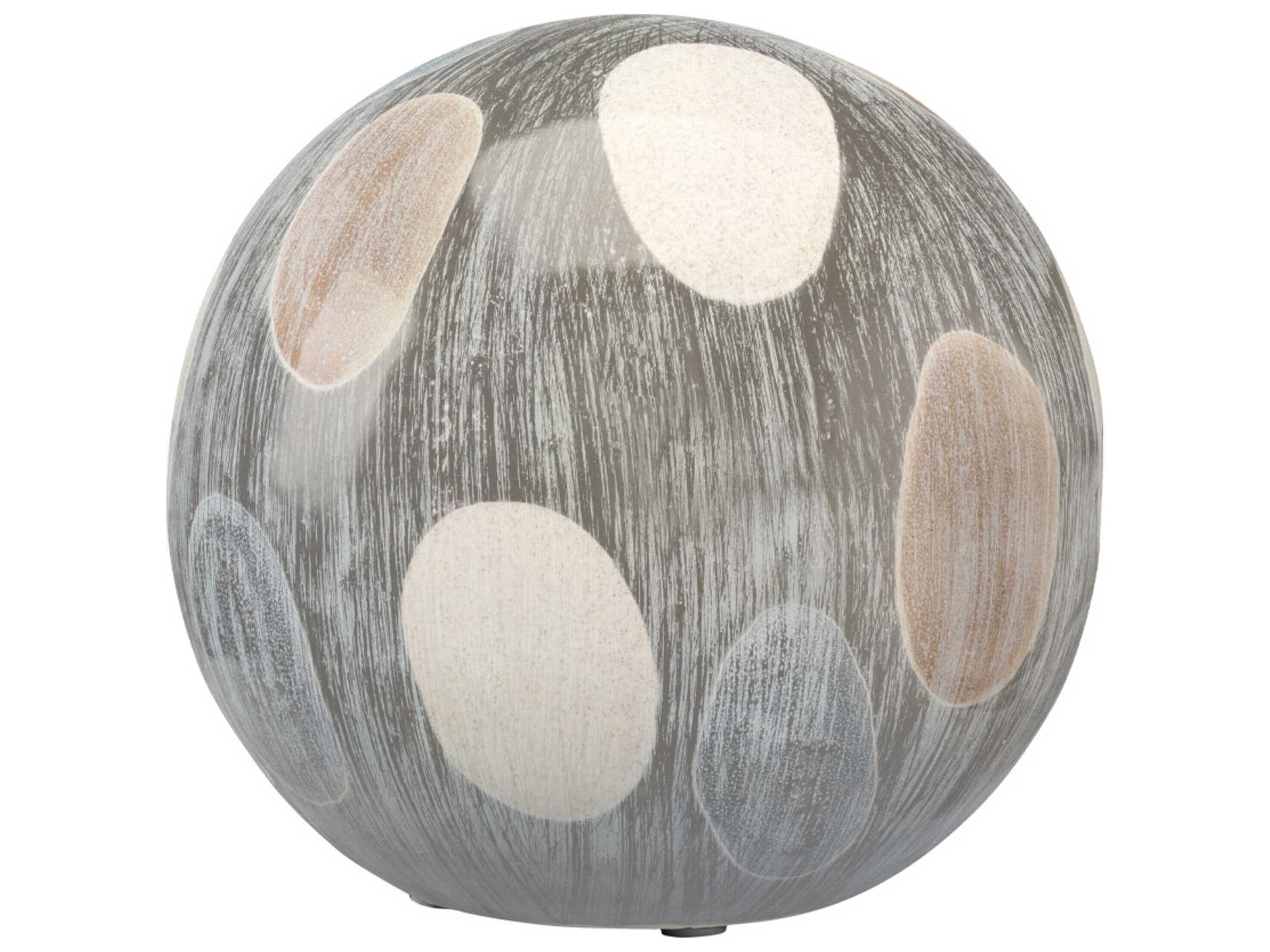 Cream / Blue 8" Painted Sphere