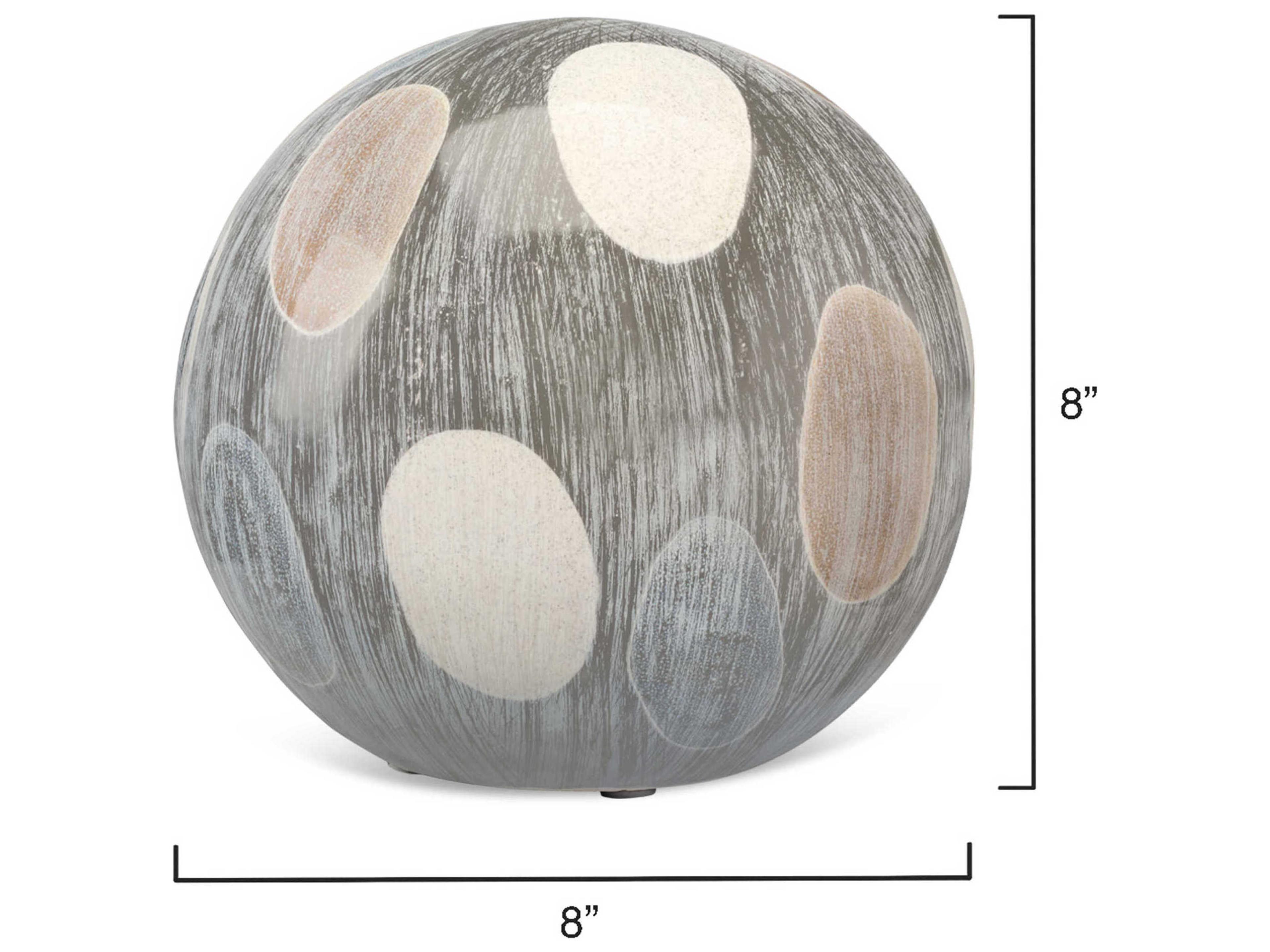 Jamie Young Cream / Blue 8" Painted Sphere