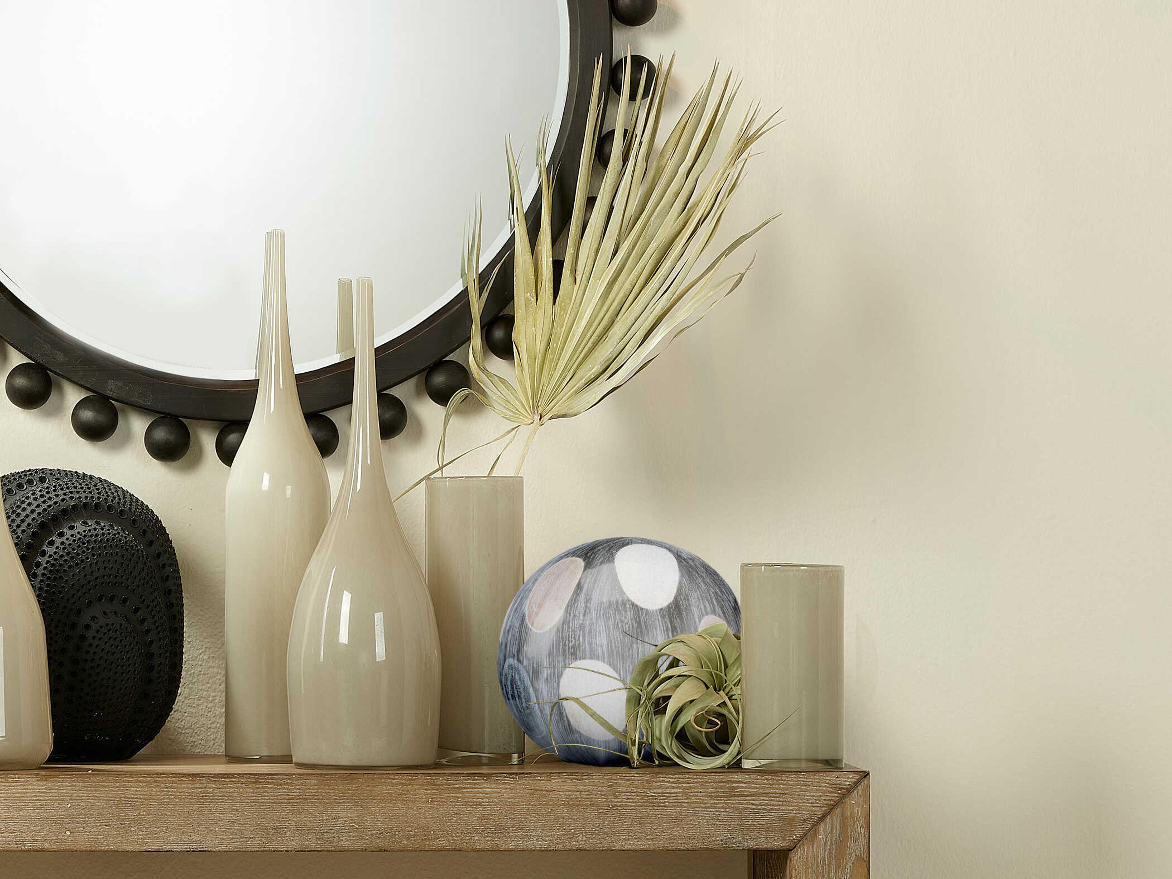 Jamie Young Cream / Blue 8" Painted Sphere