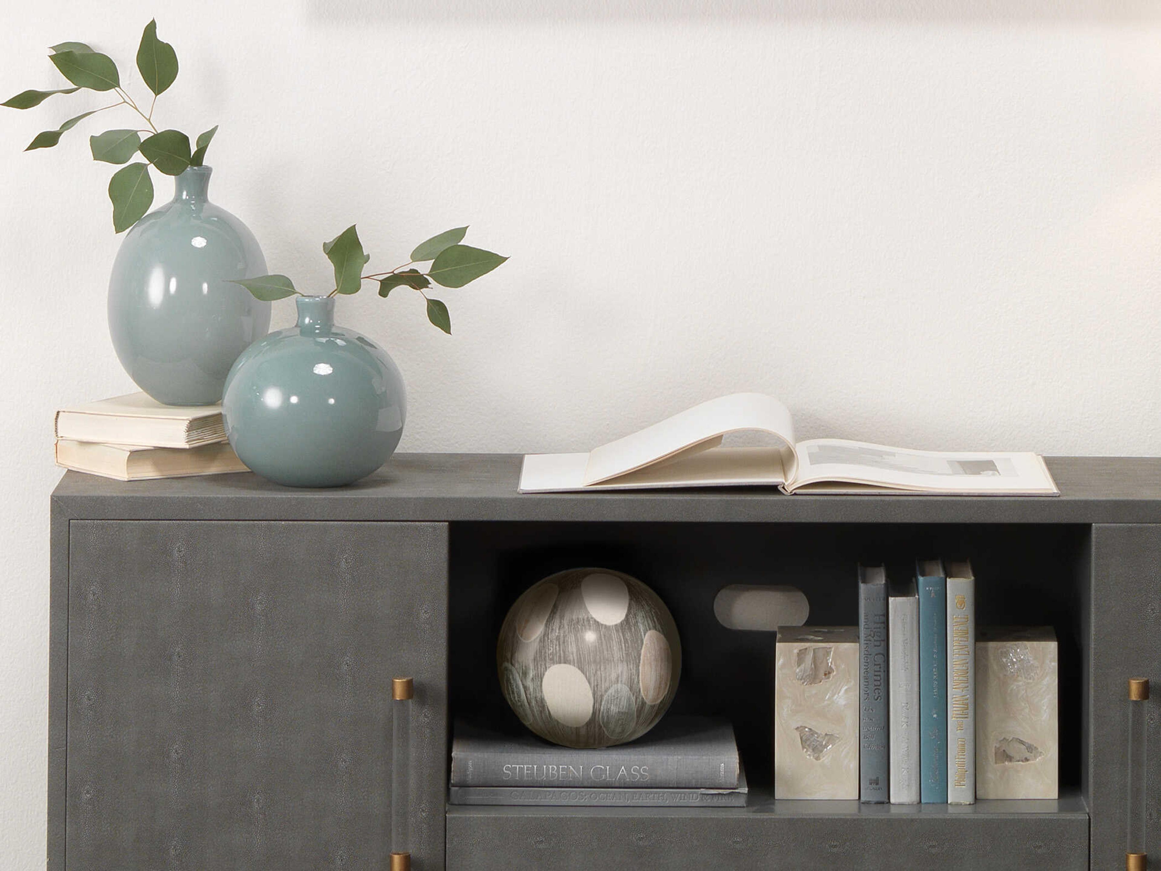 Jamie Young Cream / Blue 8" Painted Sphere