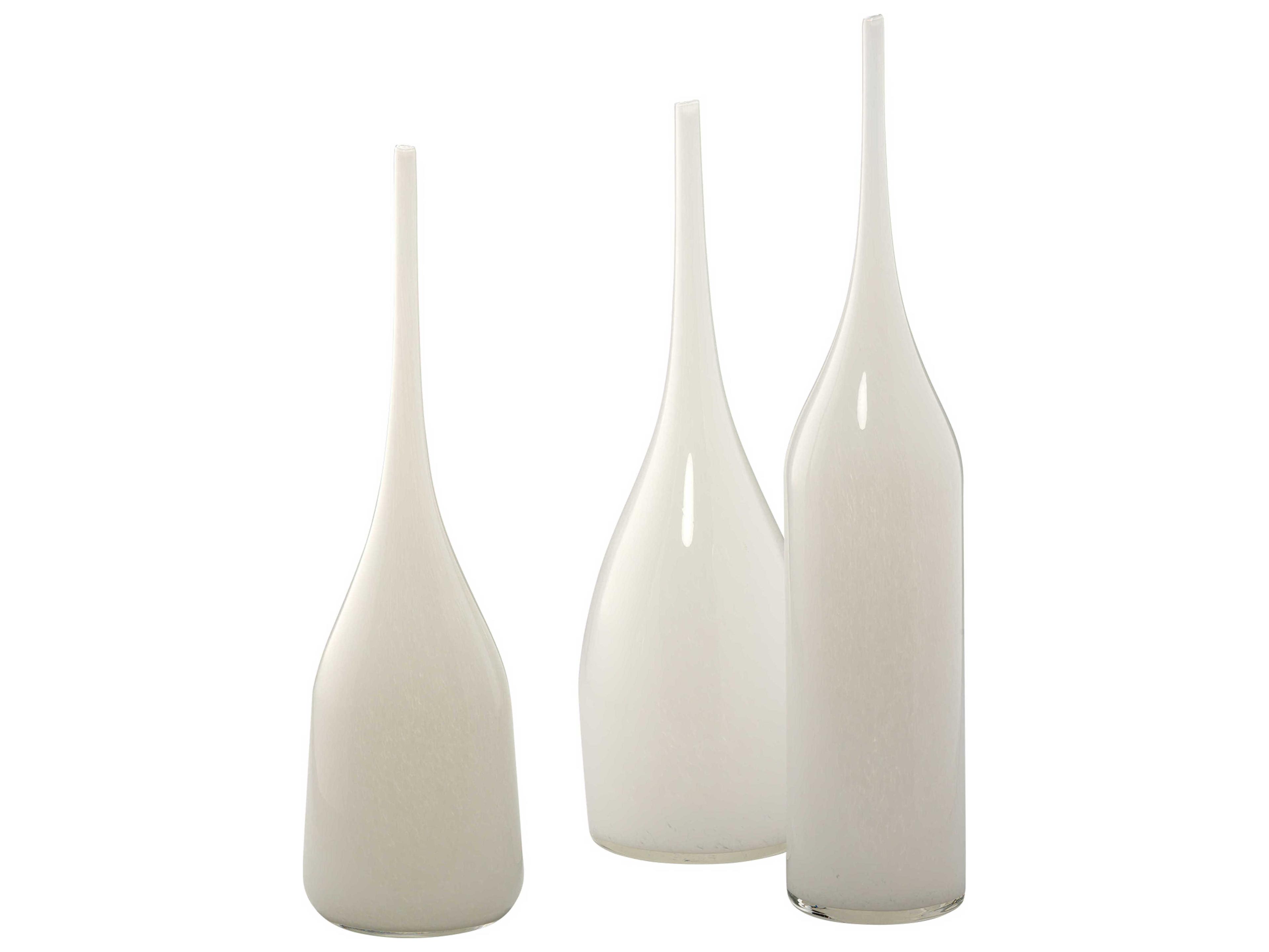Pixie White Glass Vase Set of 3