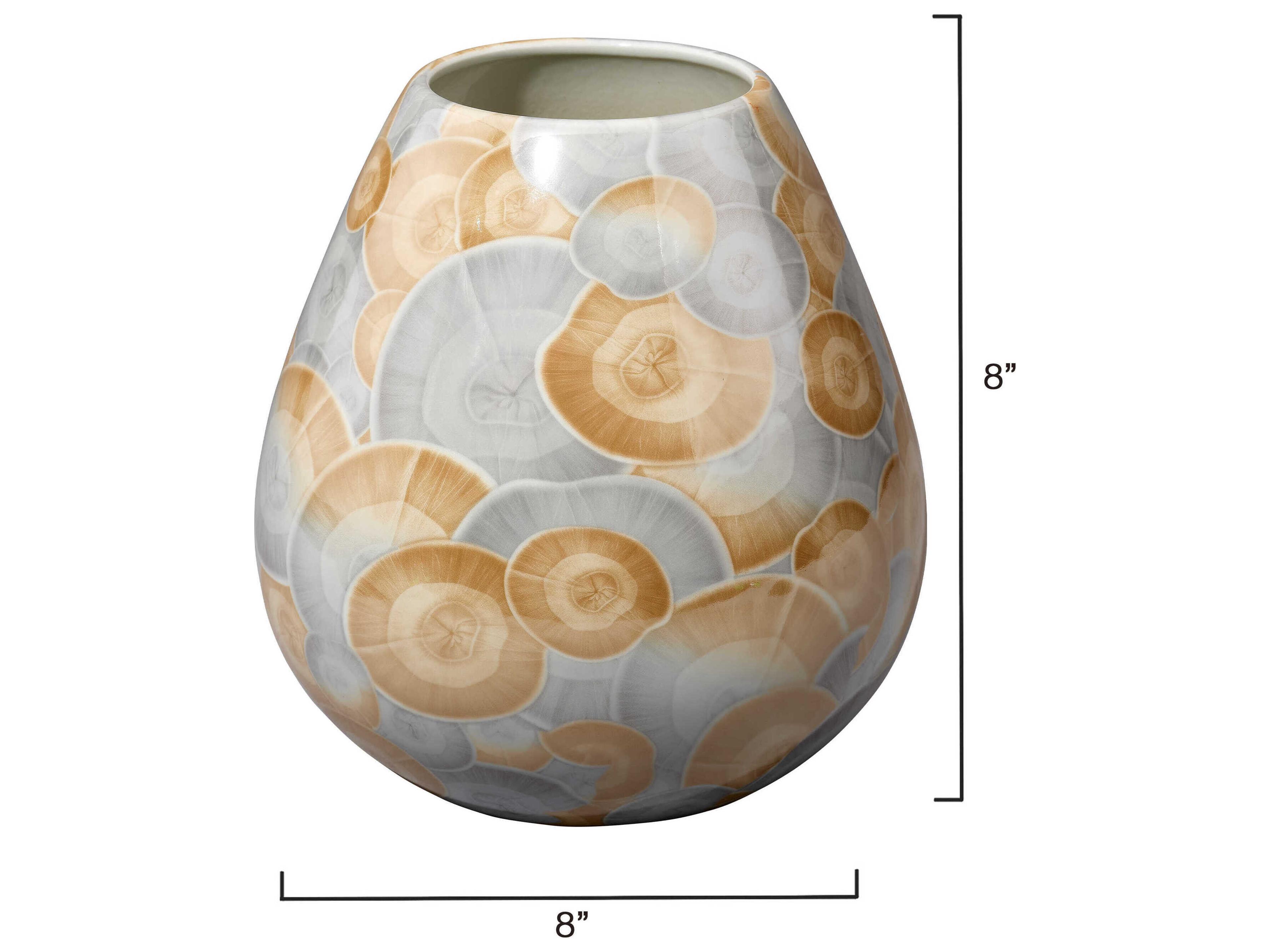 Jamie Young Pura Printed Blue Natural Glaze Vase