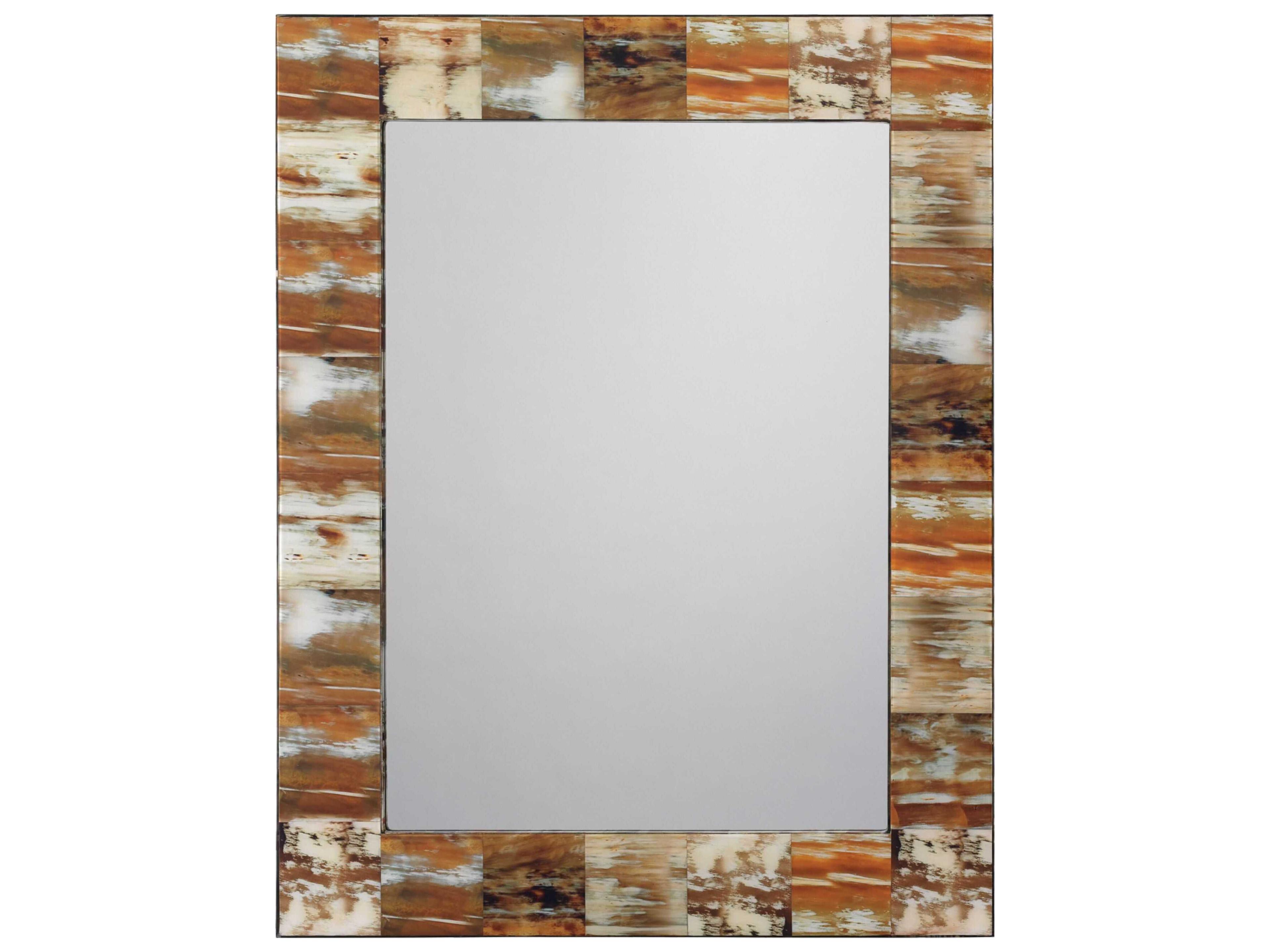 Natural Faux Horn Rectangular Wall Mirror