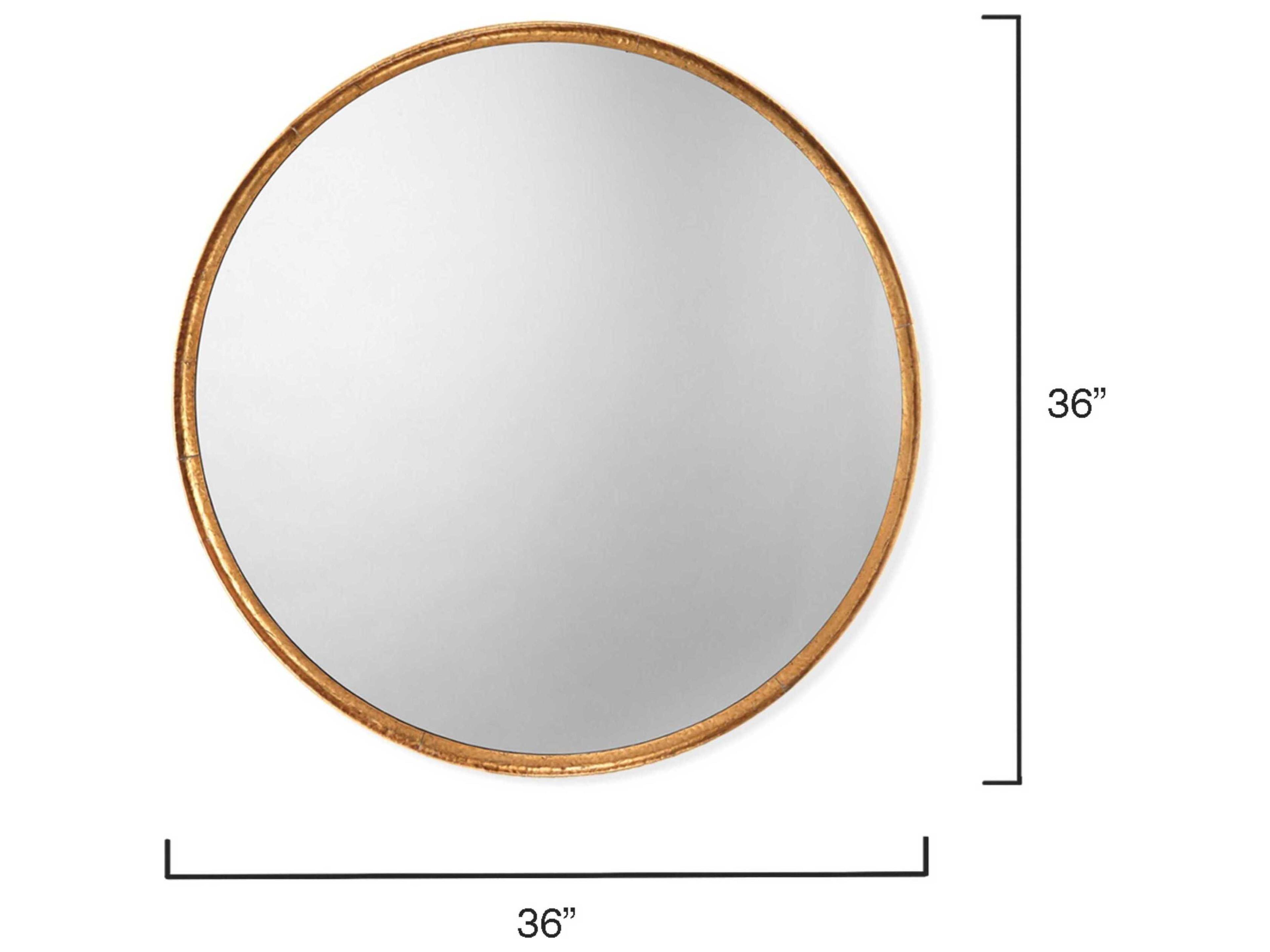 Jamie Young Gold Leaf Round Wall Mirror