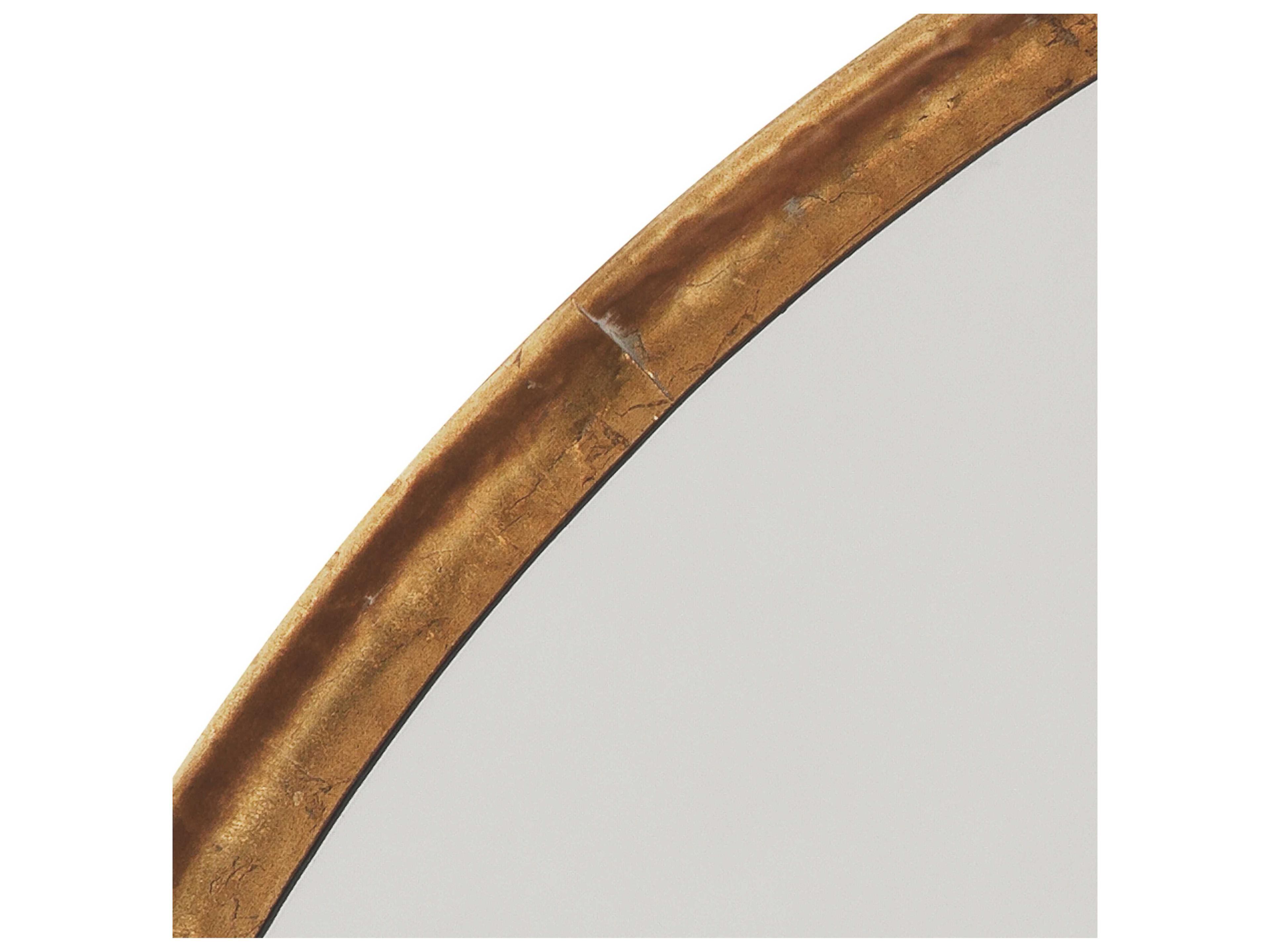 Jamie Young Gold Leaf Round Wall Mirror