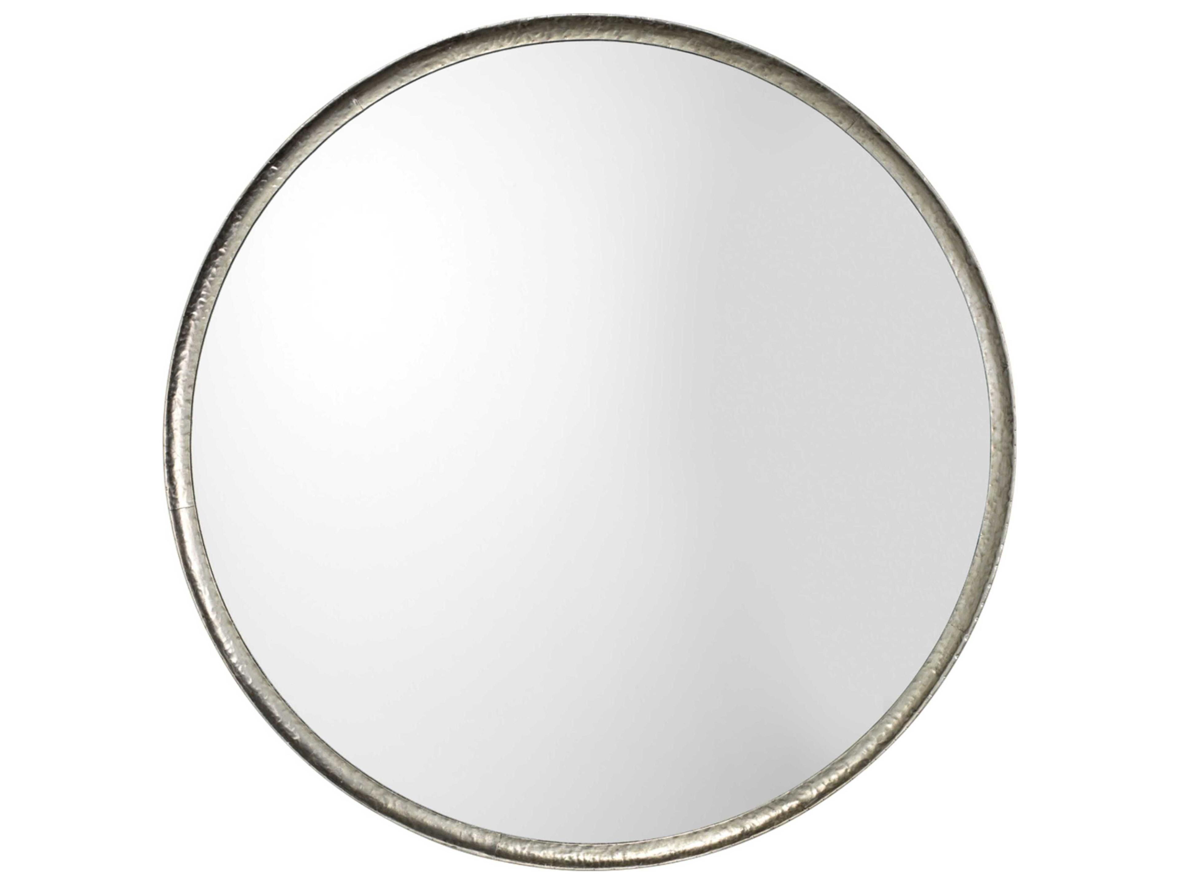 Jamie Young Refined Silver Leaf ide Round Wall Mirror
