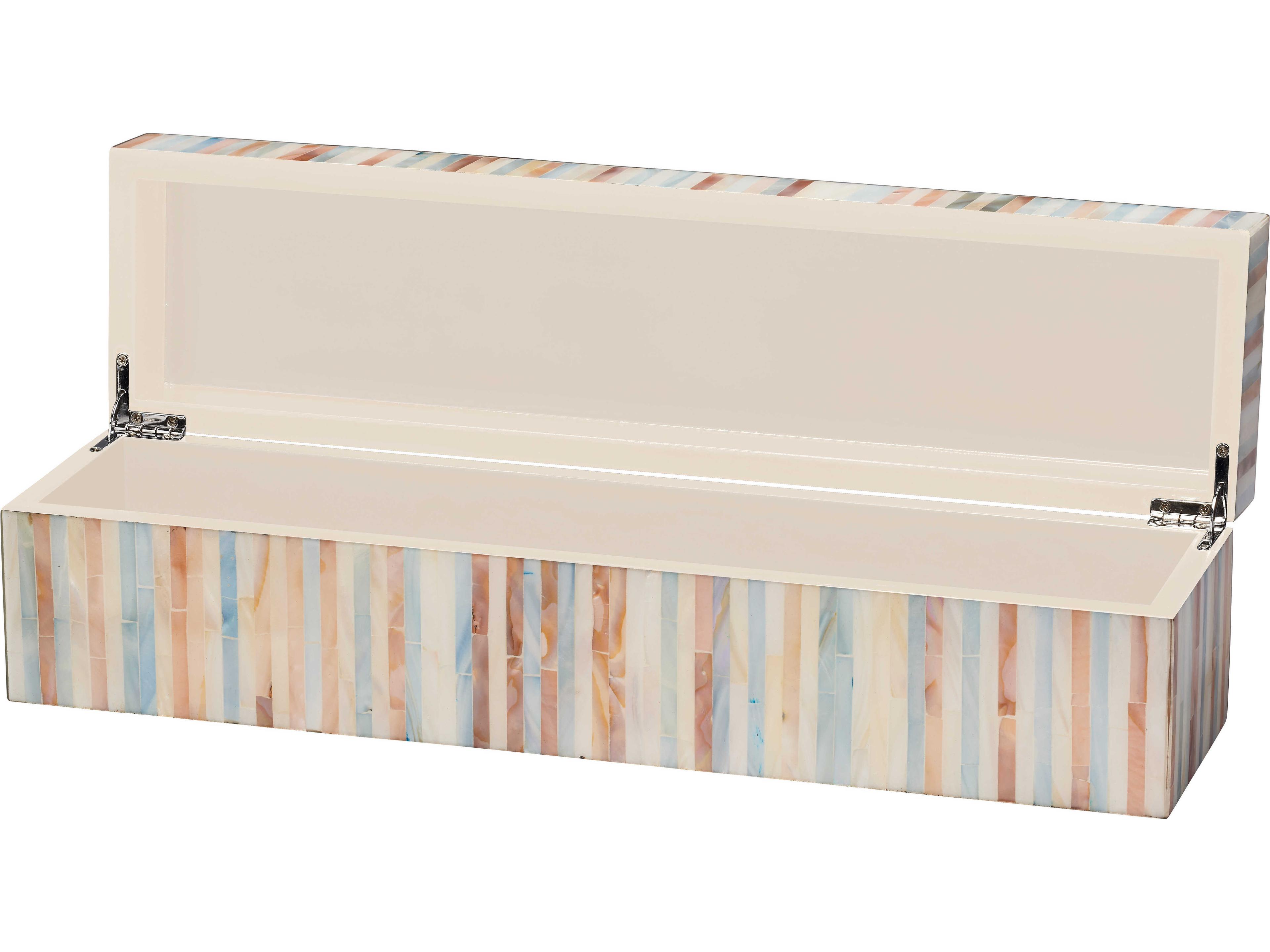 Jamie Young Roosevelt Mother of Pearl Blue Decorative Box