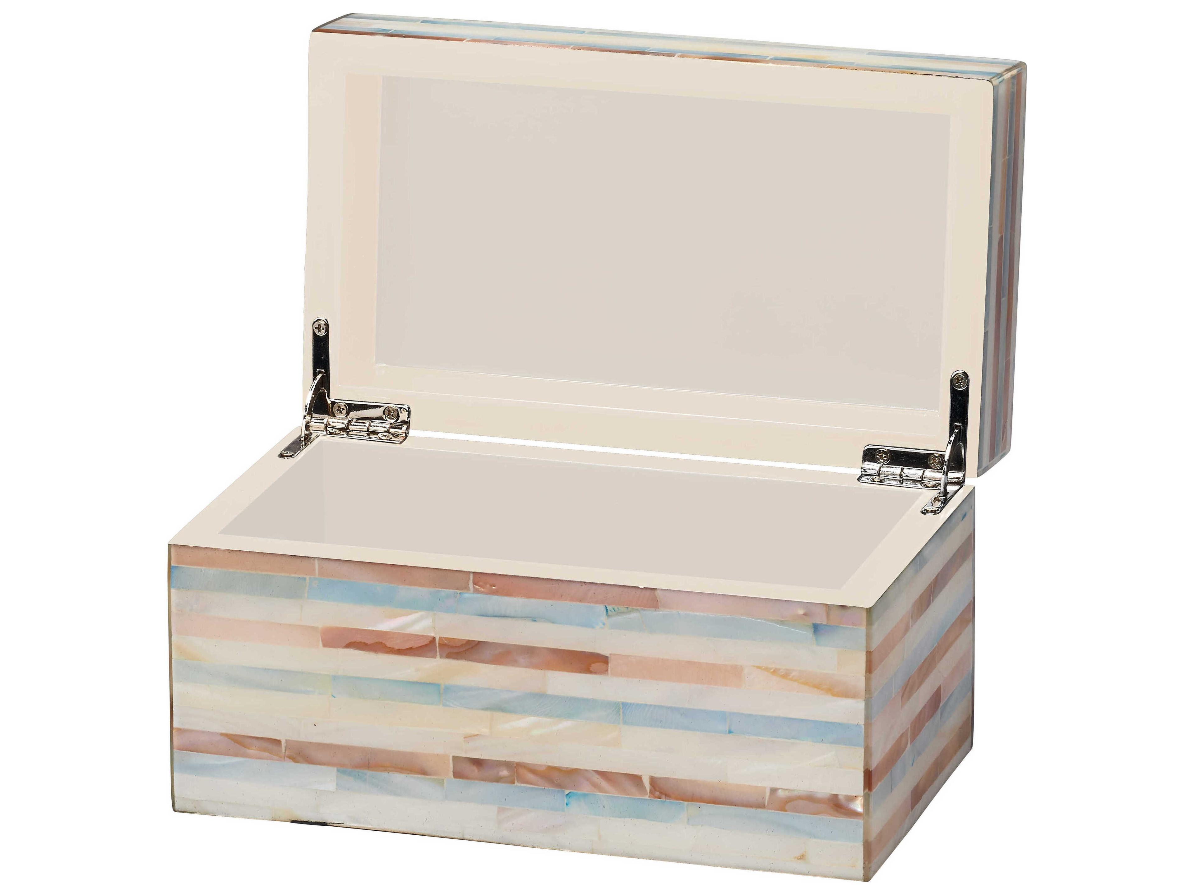 Jamie Young Roosevelt Mother of Pearl Blue Decorative Box